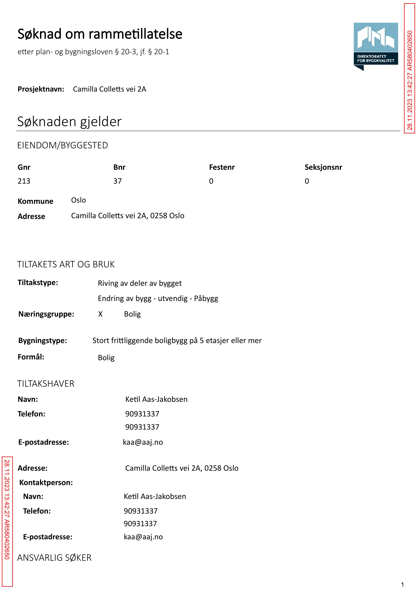 Søknad om rammetillatelse