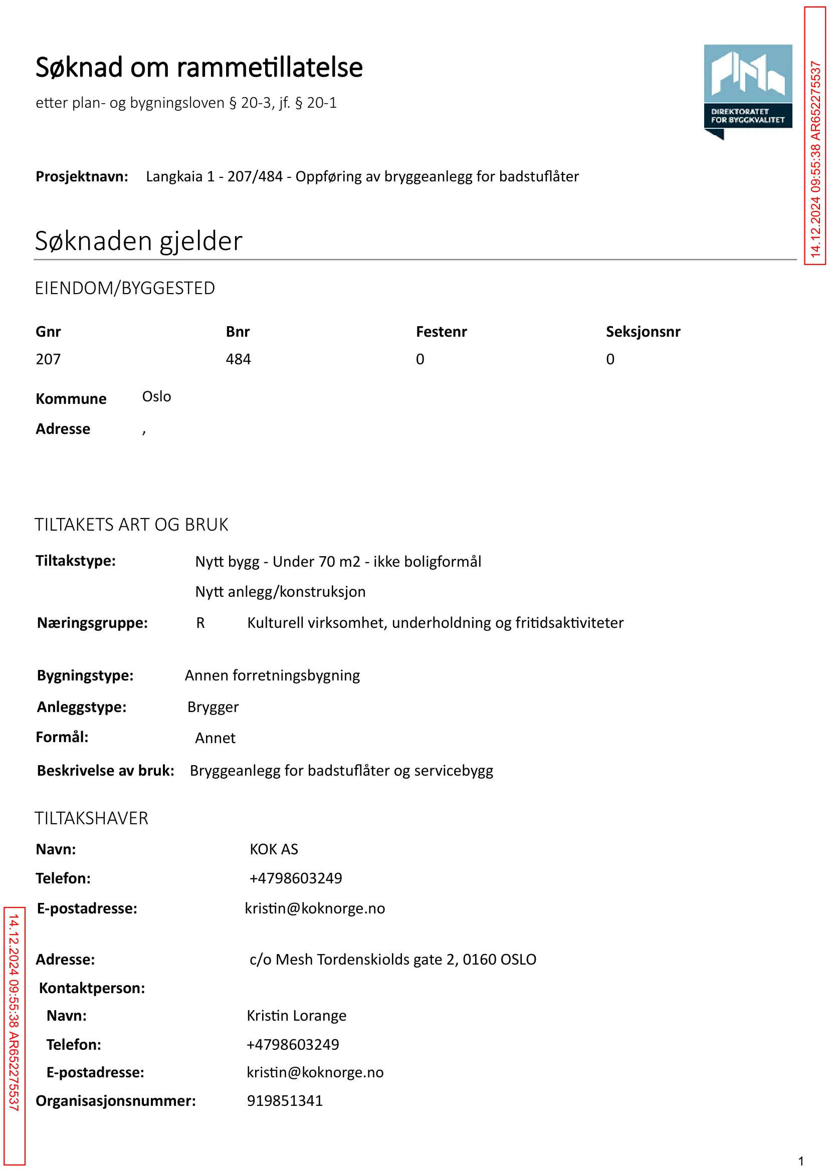 Søknad om rammetillatelse