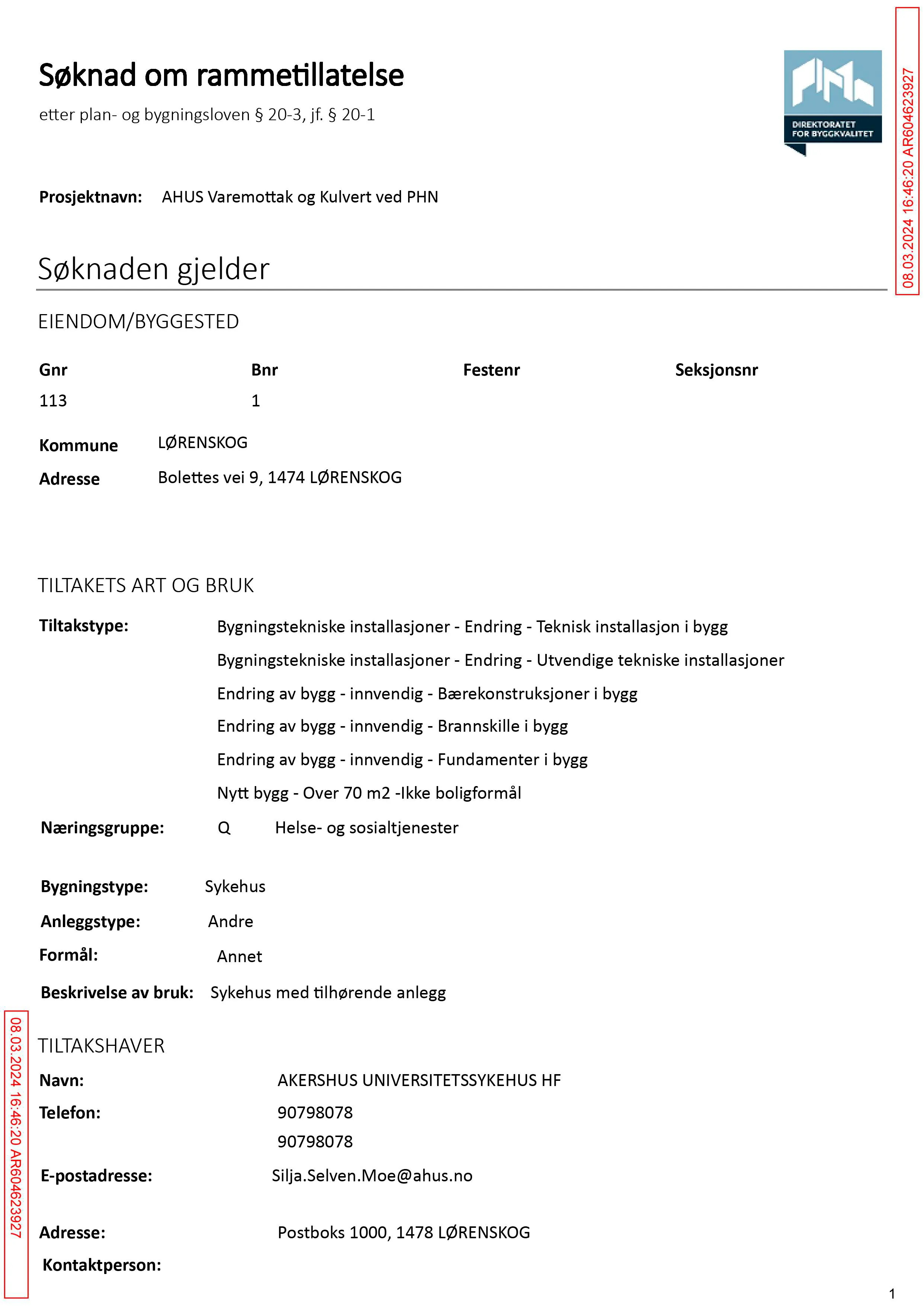 Søknad om rammetillatelse