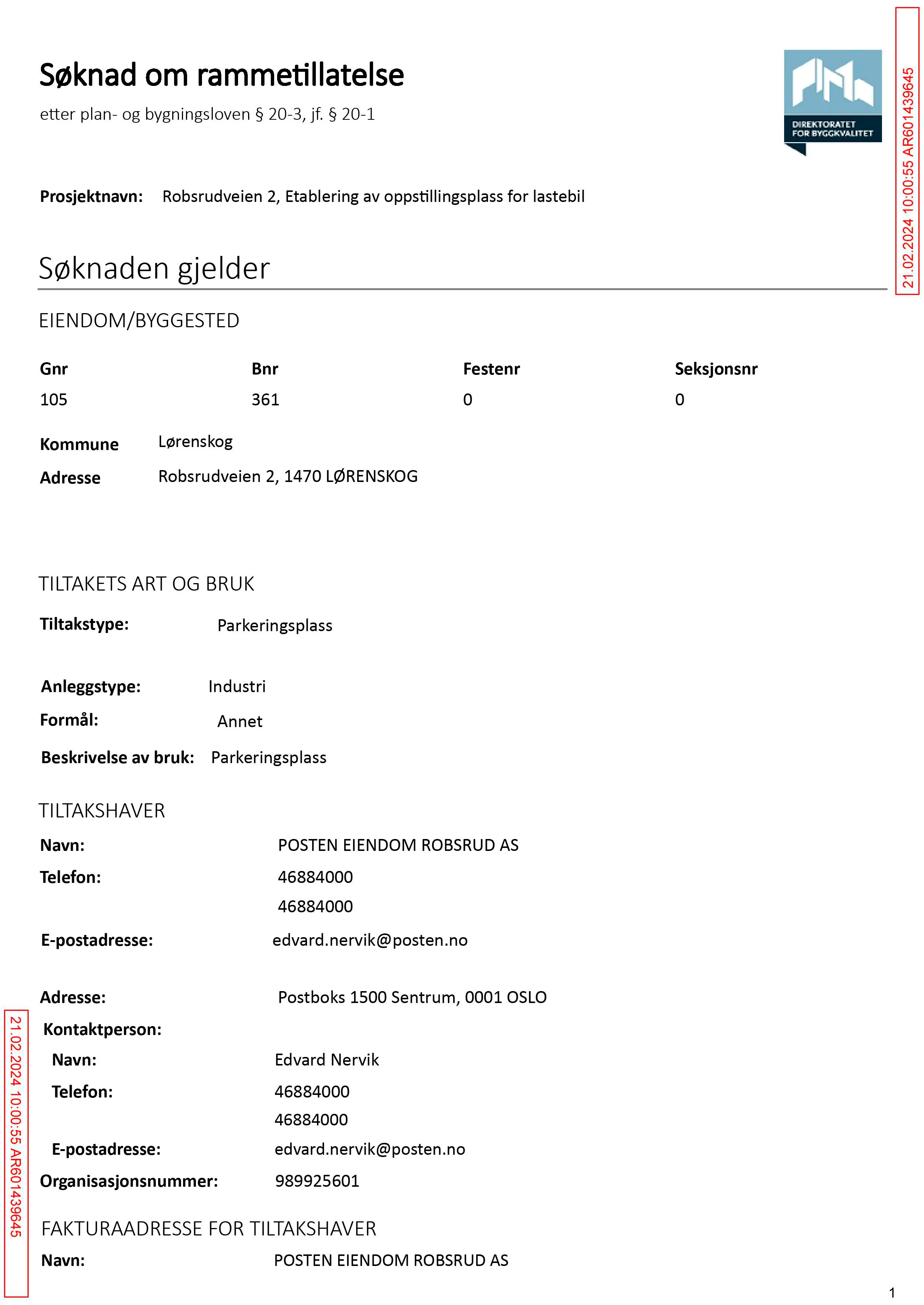Søknad om rammetillatelse