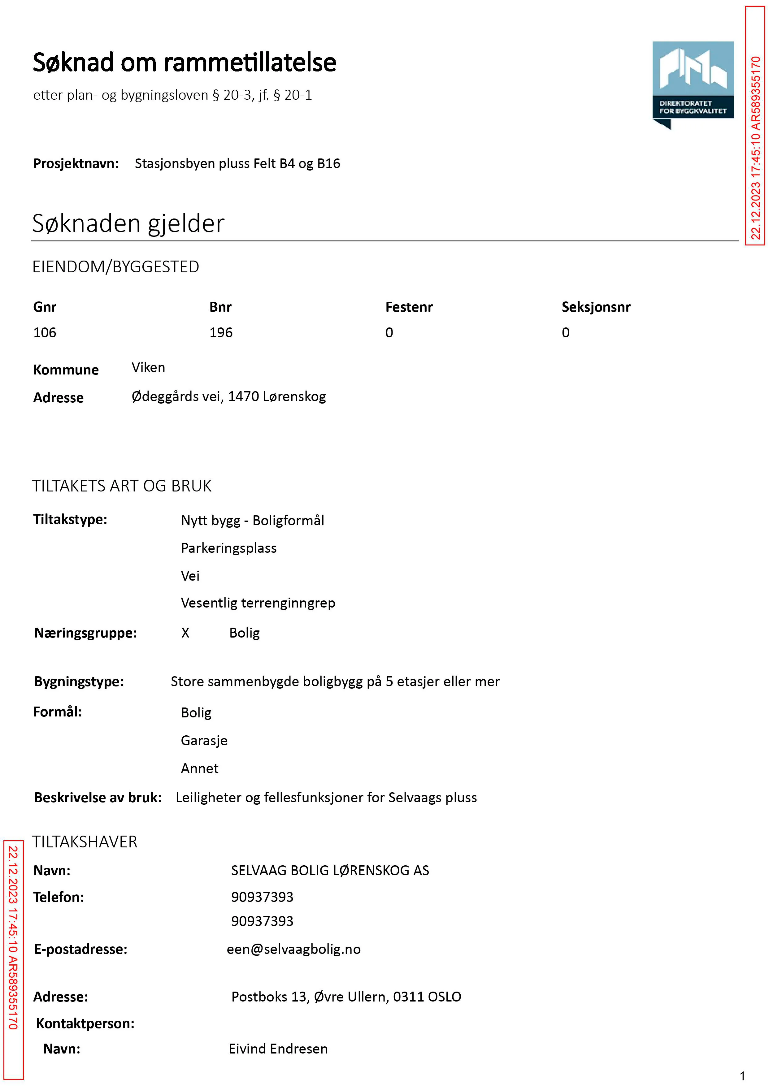 Søknad om rammetillatelse