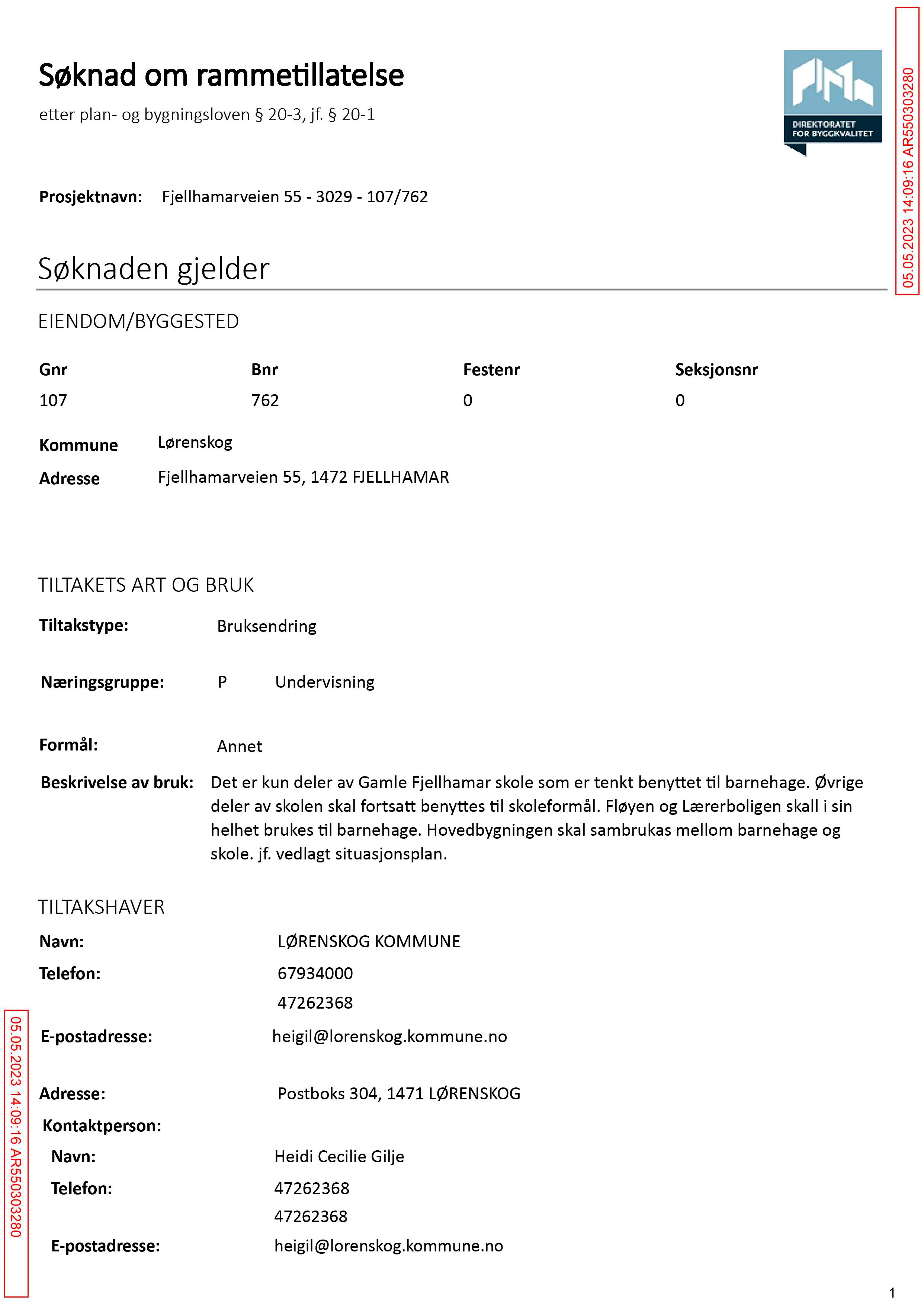 Søknad om rammetillatelse