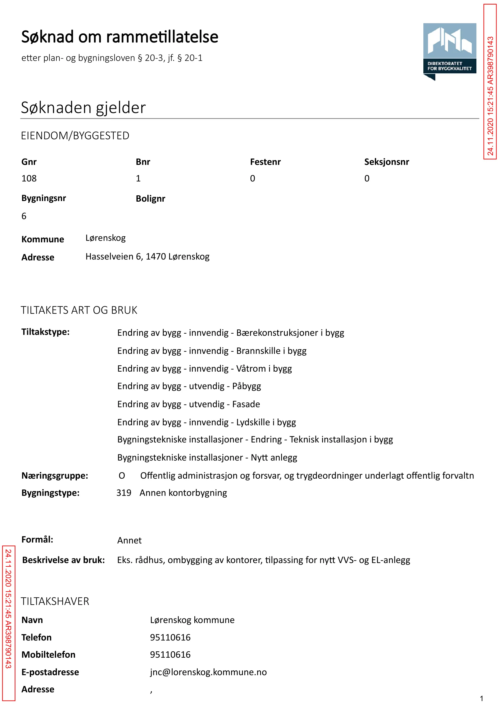 Søknad om rammetillatelse