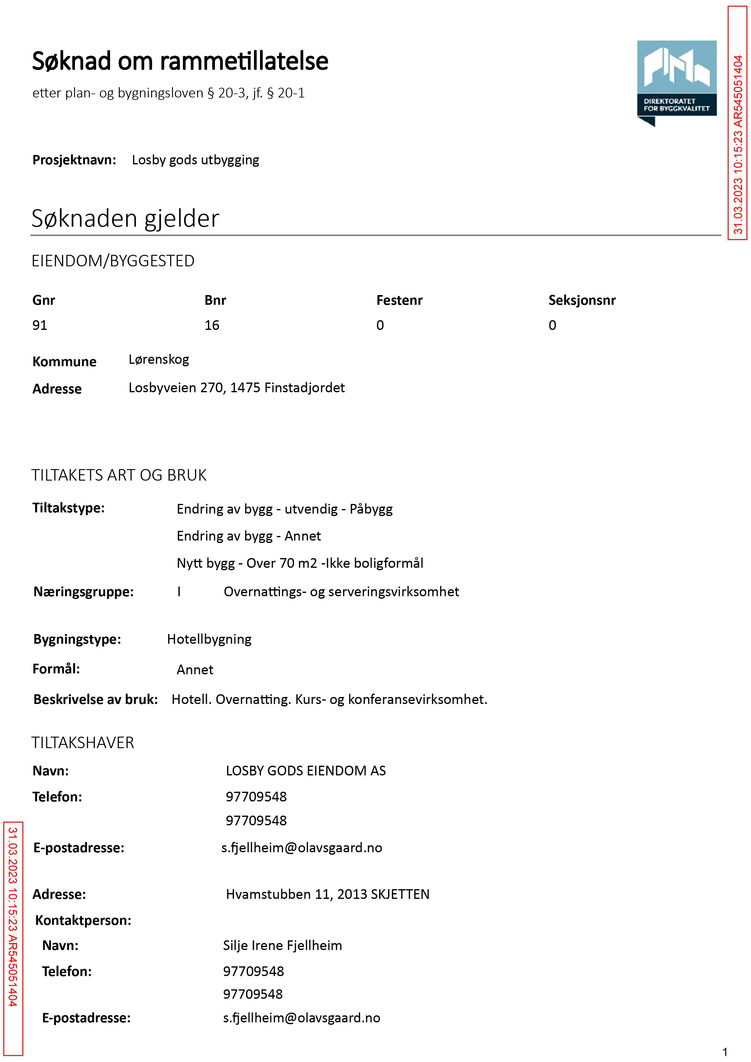 Søknad om rammetillatelse
