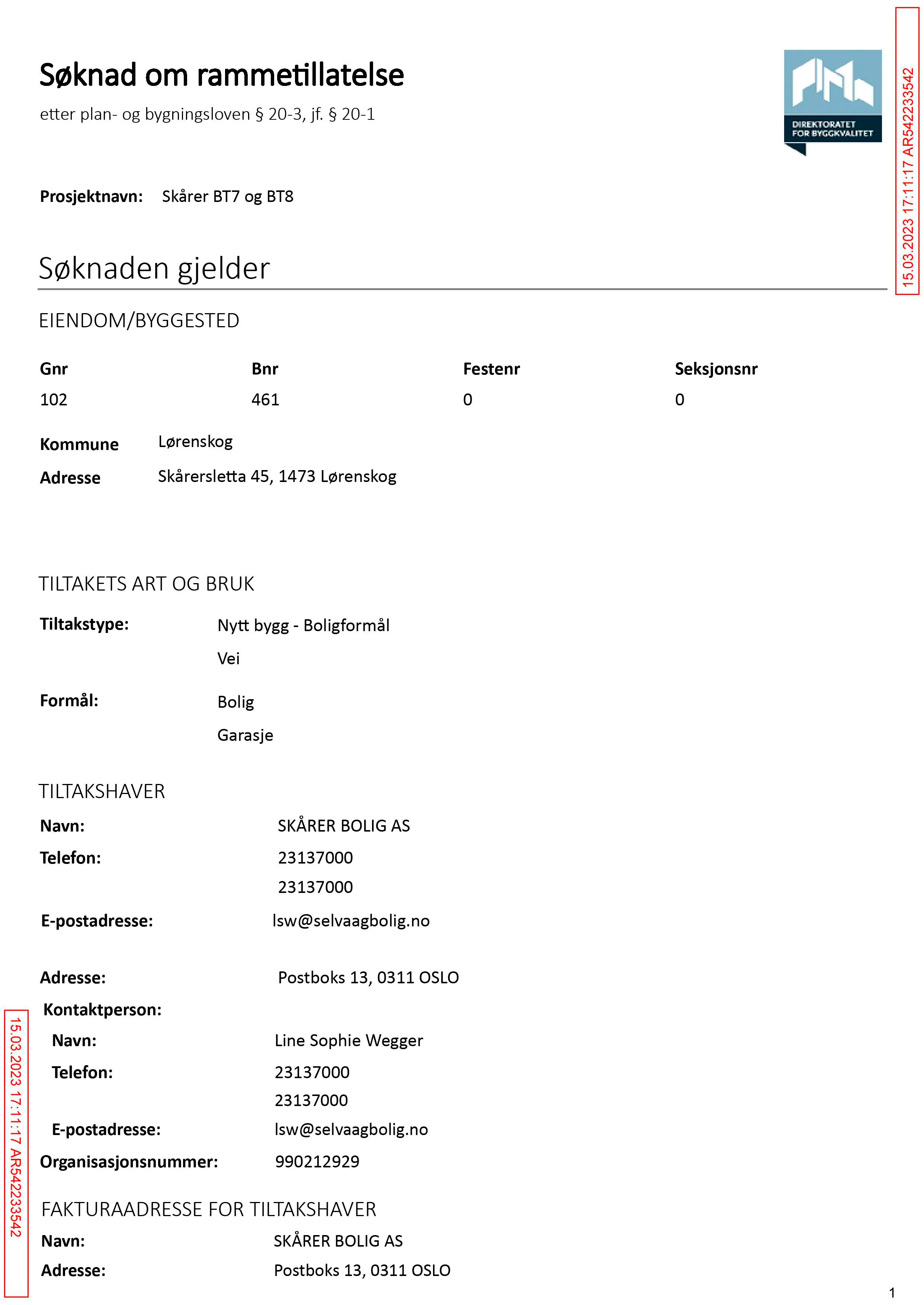 Søknad om rammetillatelse
