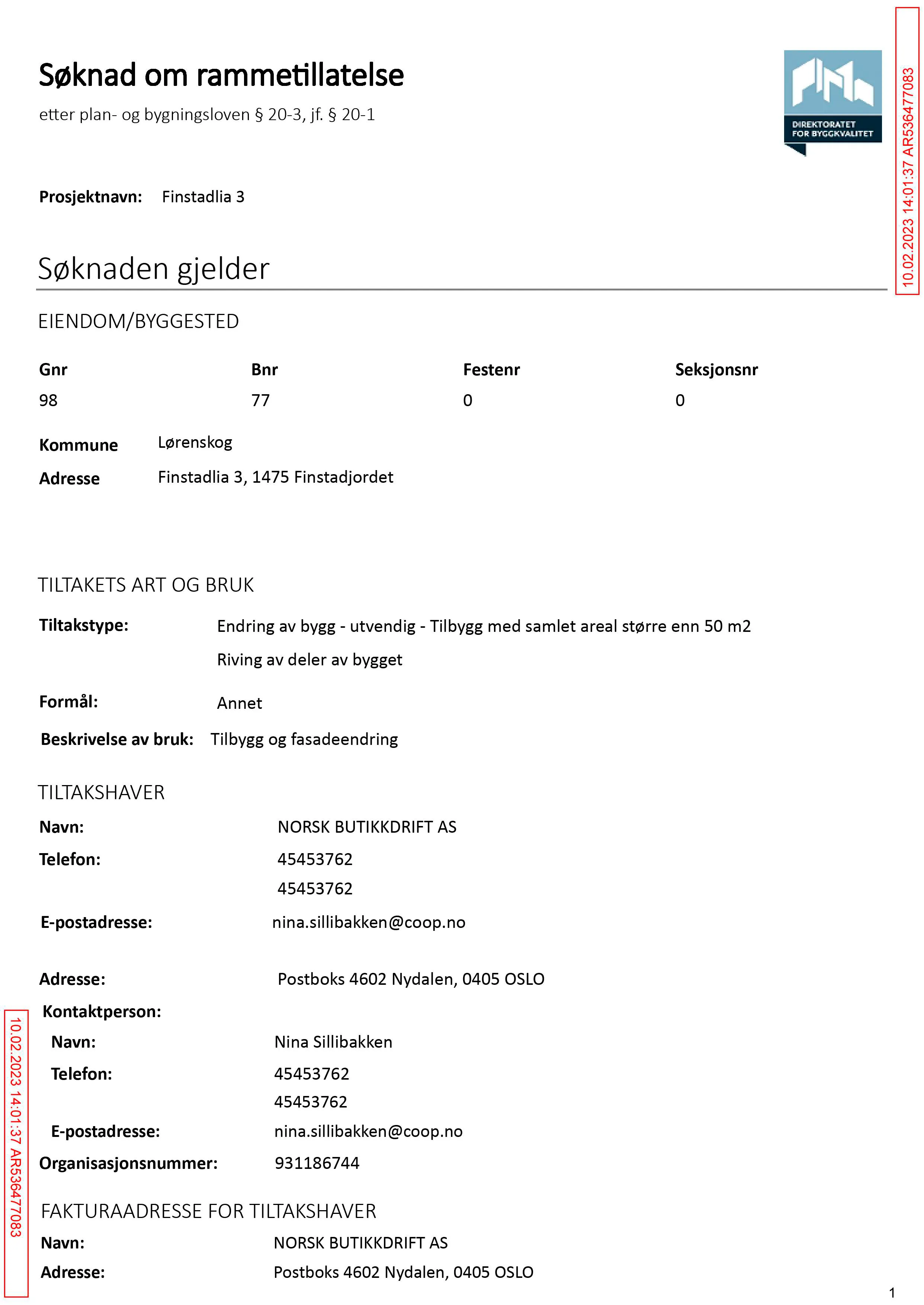 Søknad om rammetillatelse