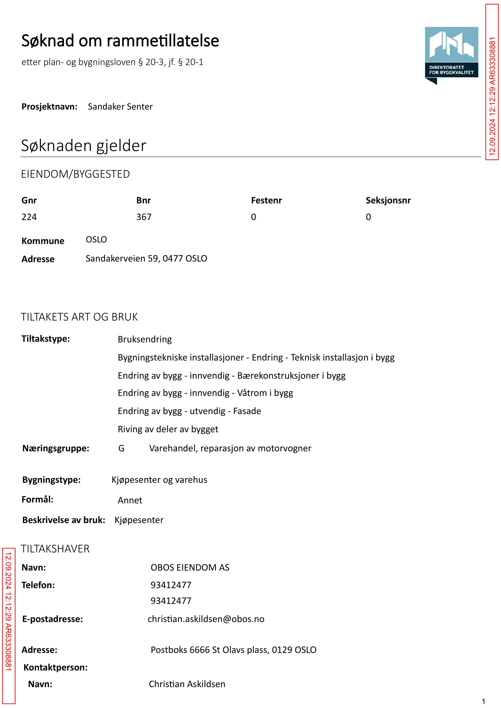 Søknad om rammetillatelse