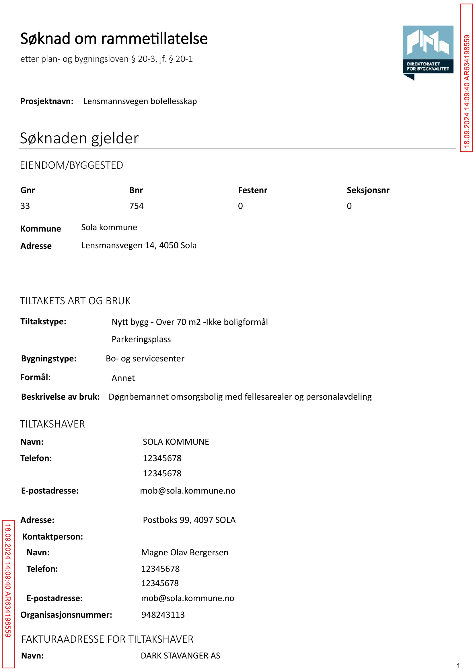 Søknad om rammetillatelse