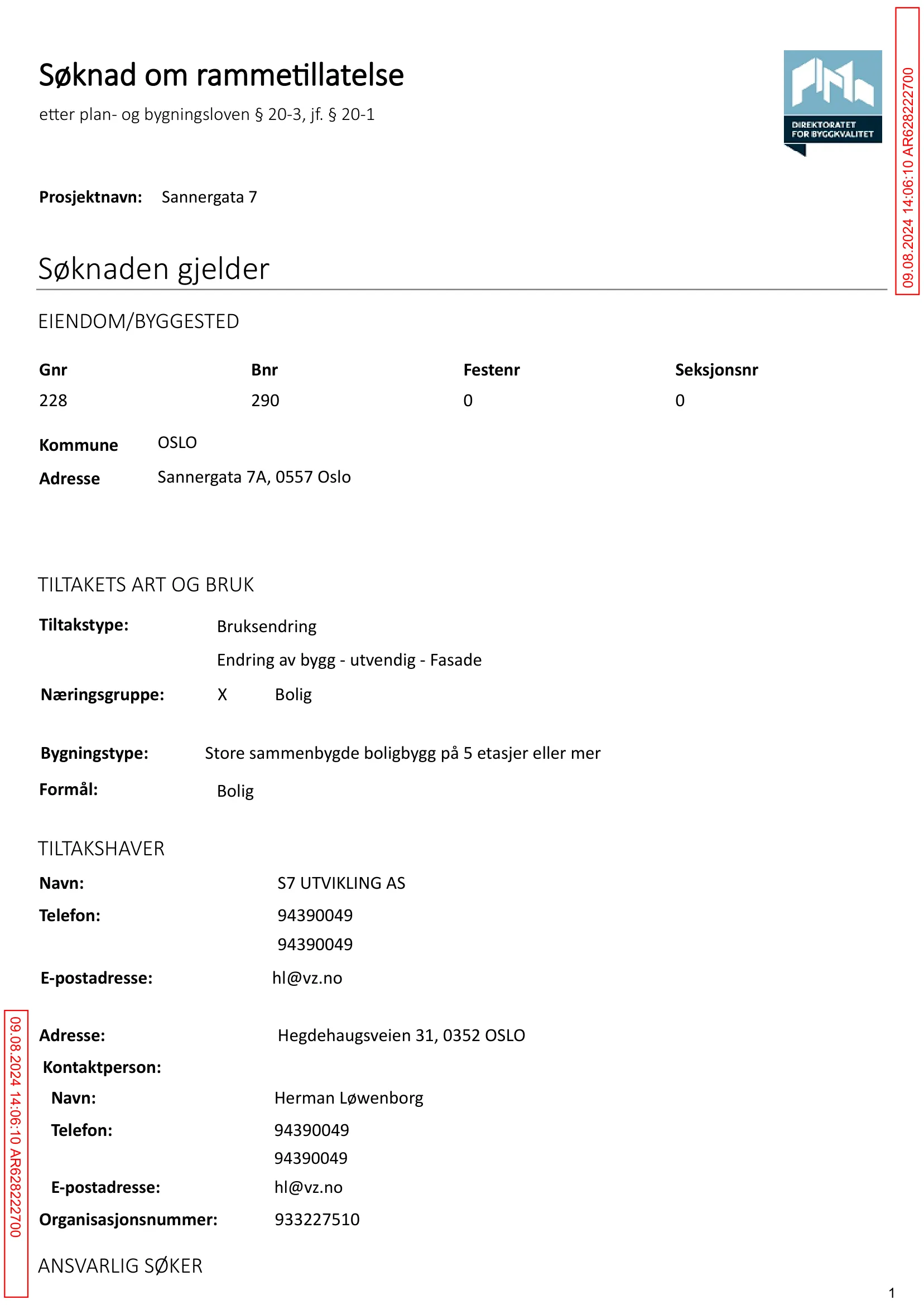 Søknad om rammetillatelse
