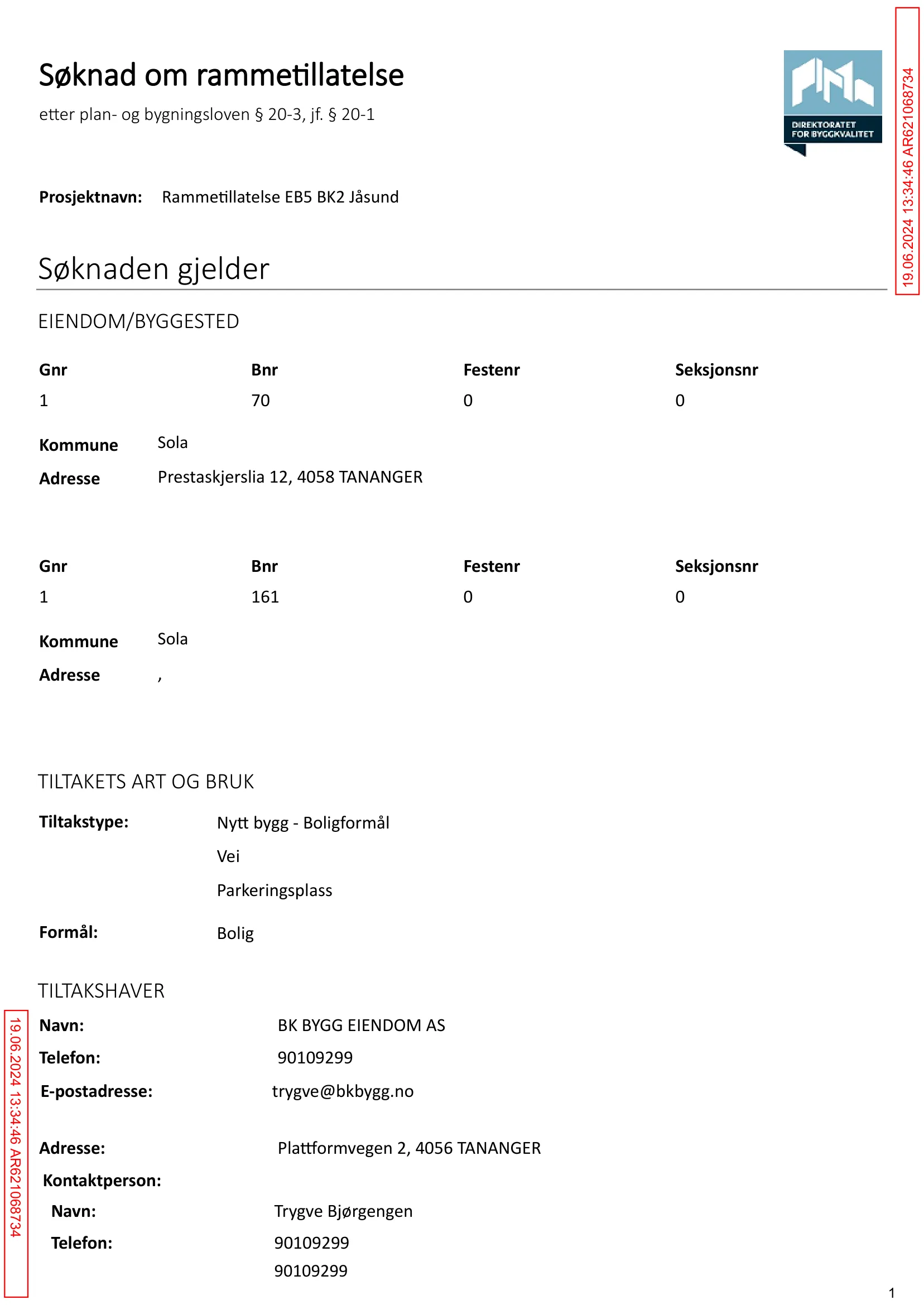 Søknad om rammetillatelse