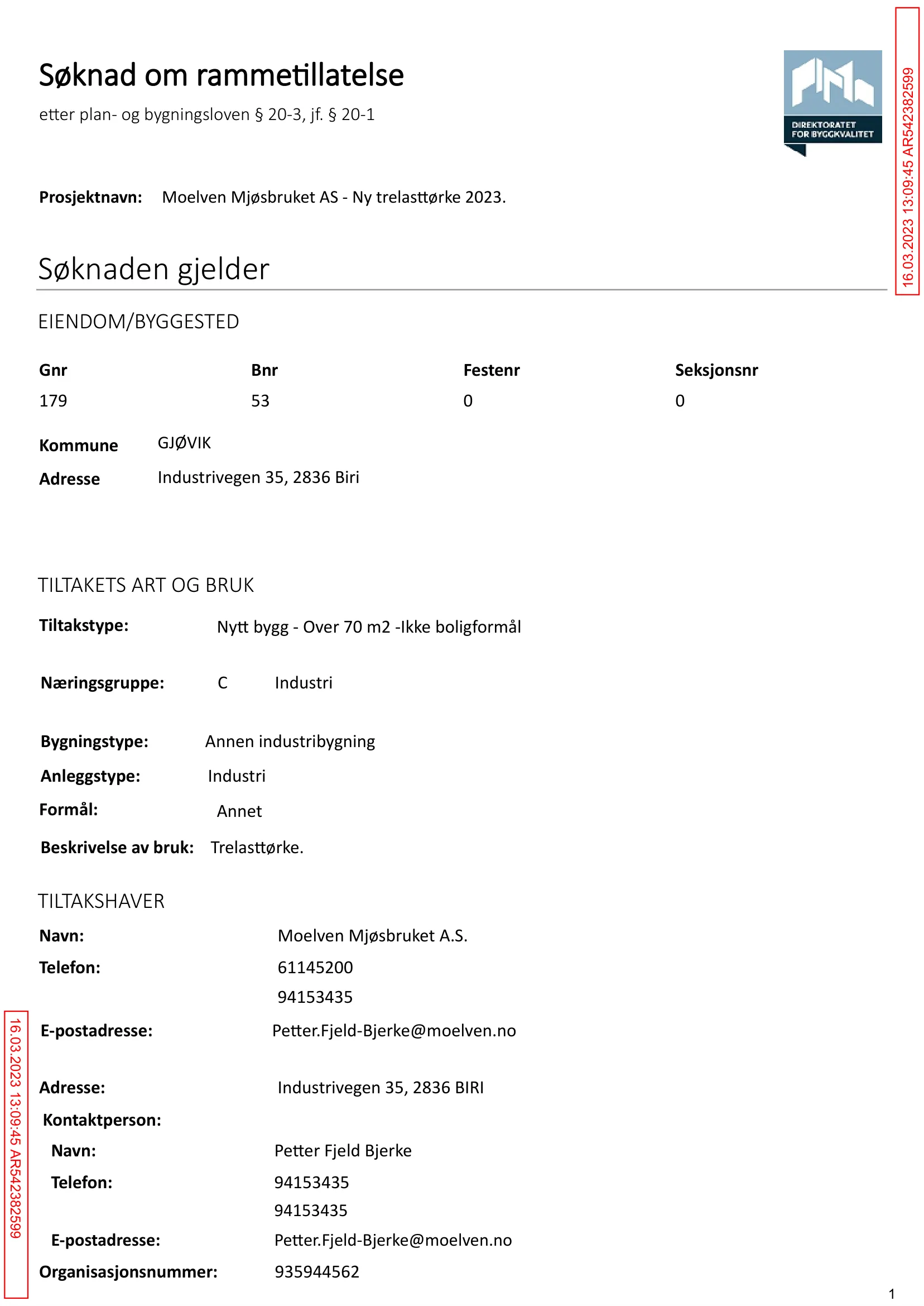 Søknad om rammetillatelse