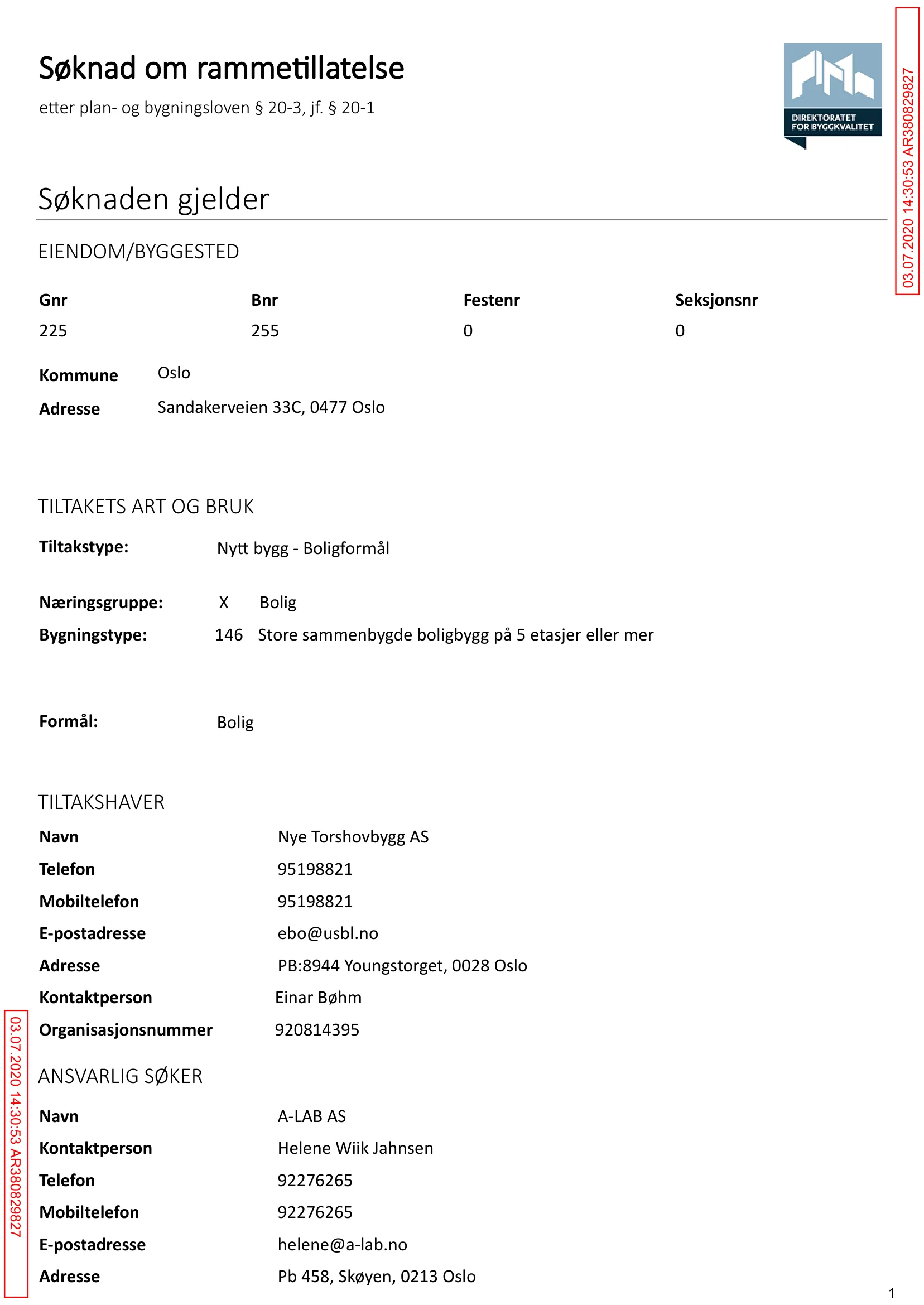 Søknad om rammetillatelse