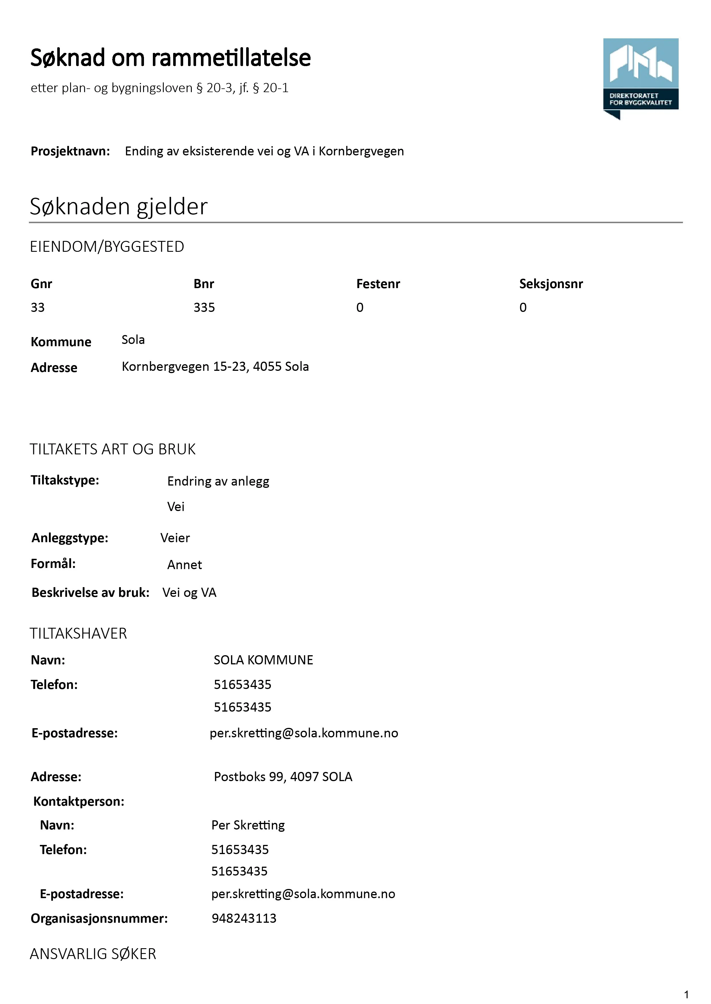Søknad om rammetillatelse