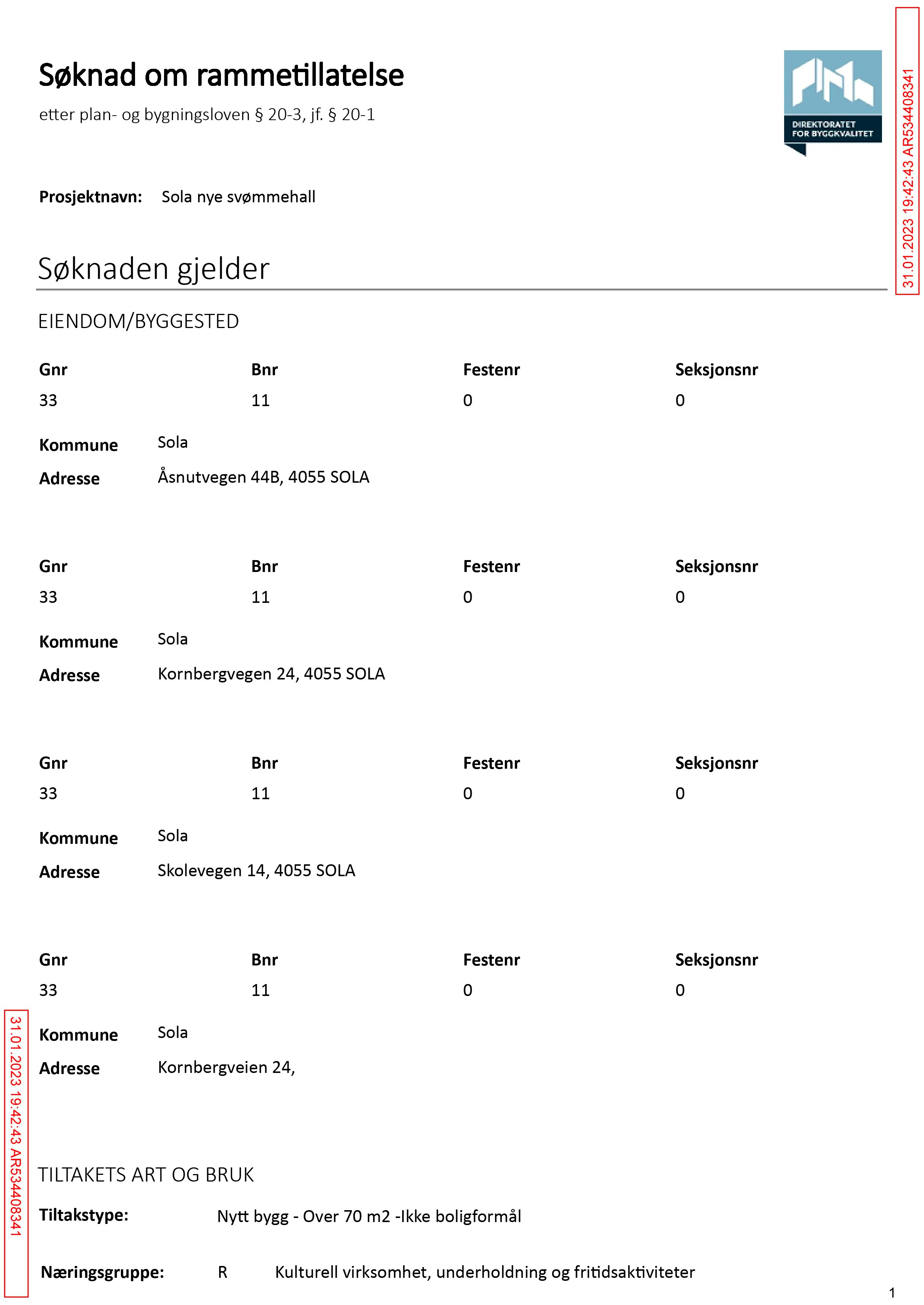 Søknad om rammetillatelse