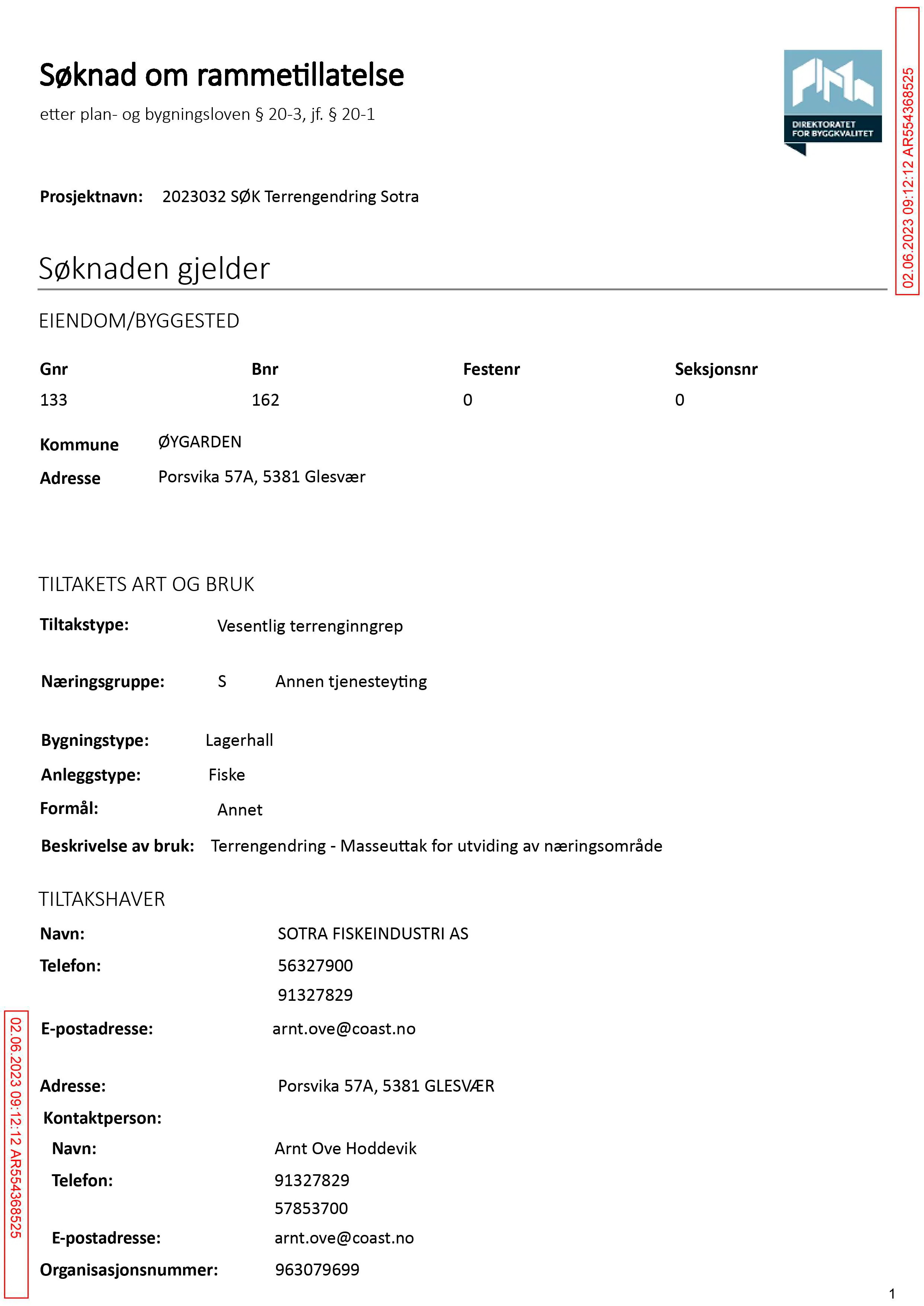 Søknad om rammetillatelse