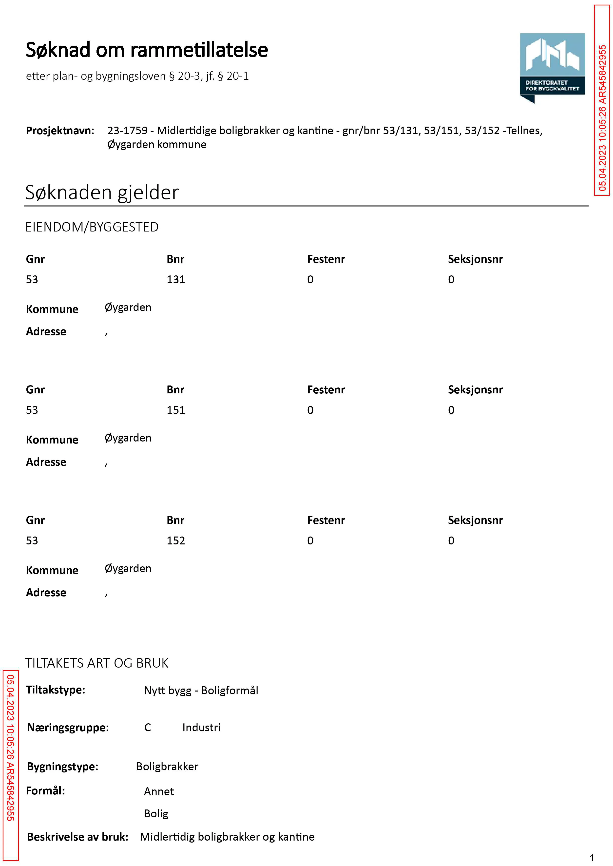 Søknad om rammetillatelse