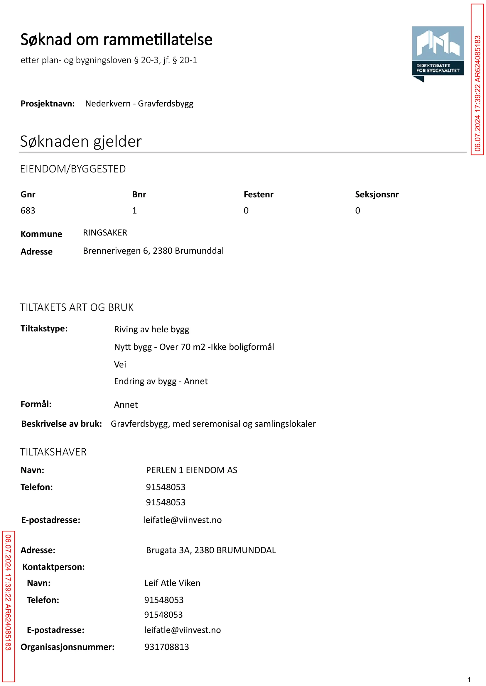 Søknad om rammetillatelse