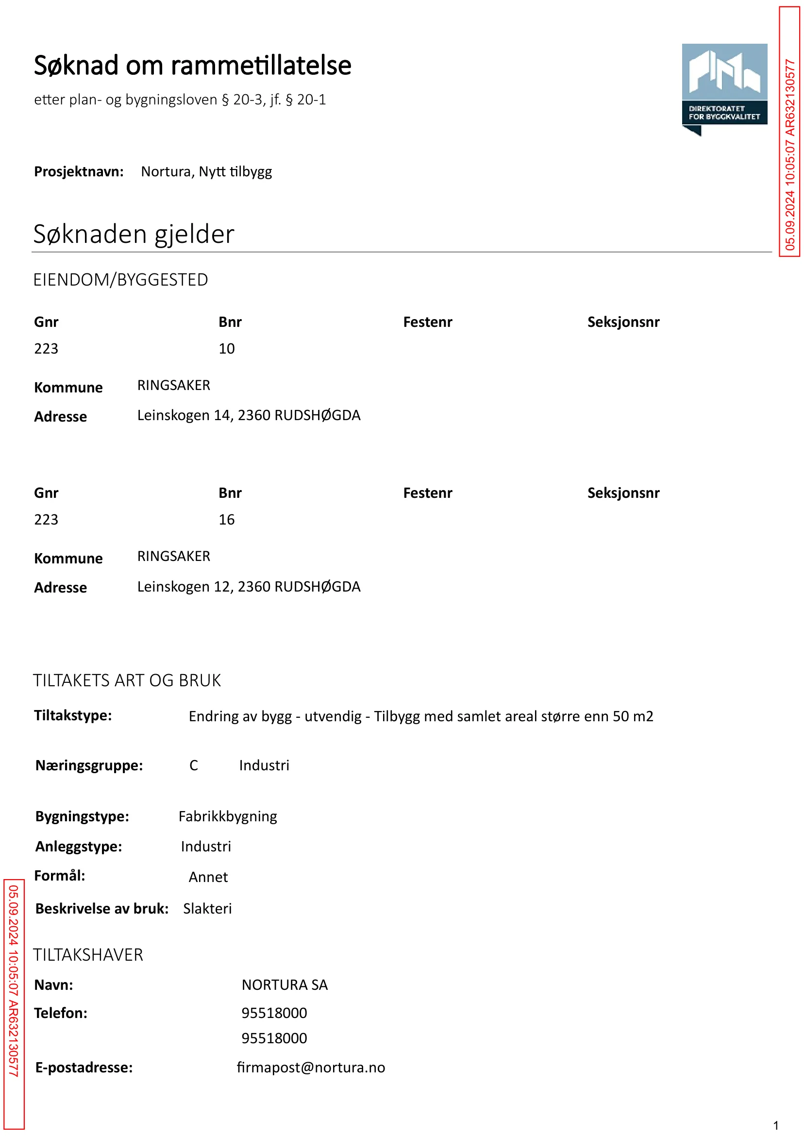 Søknad om rammetillatelse