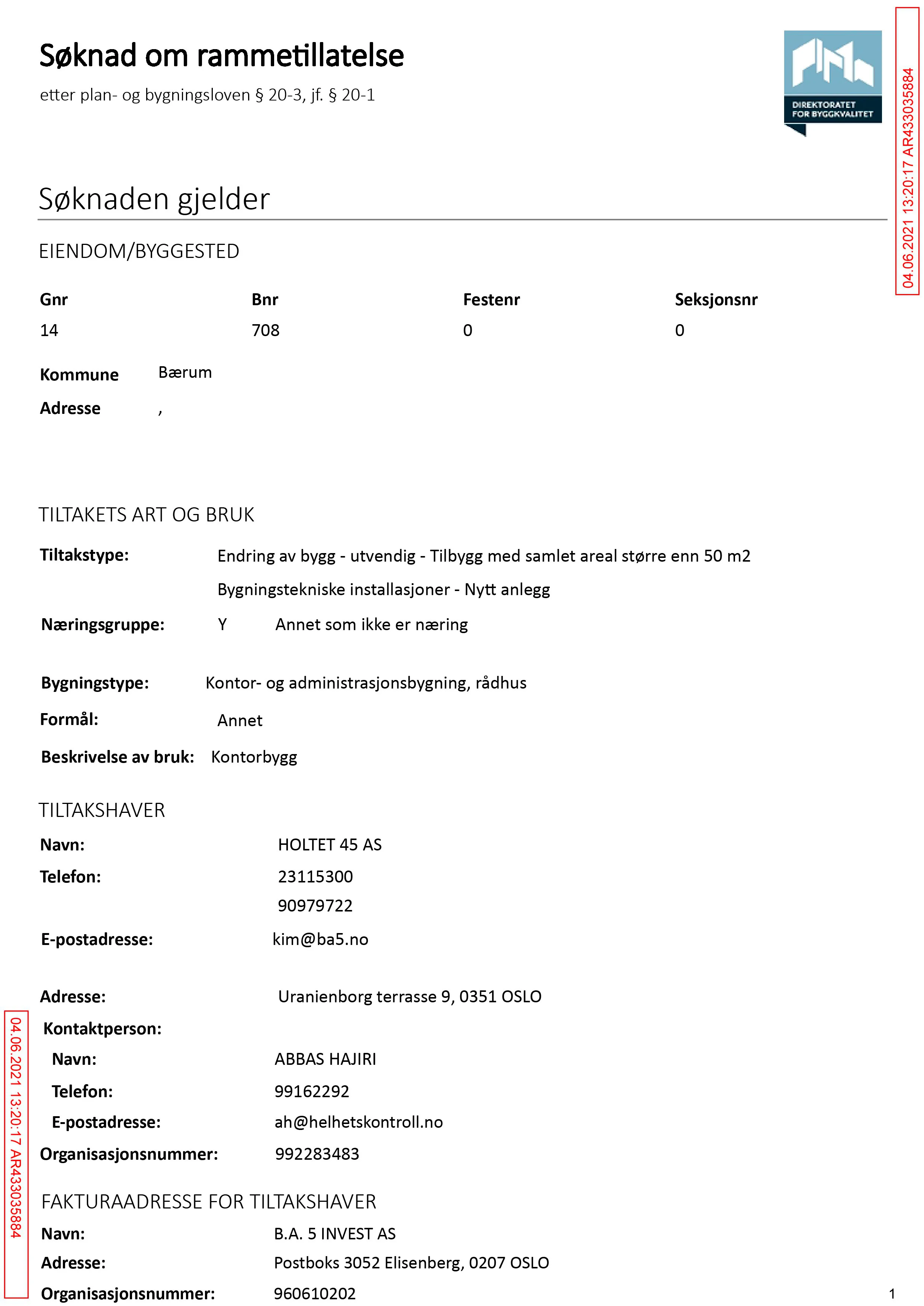 Søknad om rammetillatelse