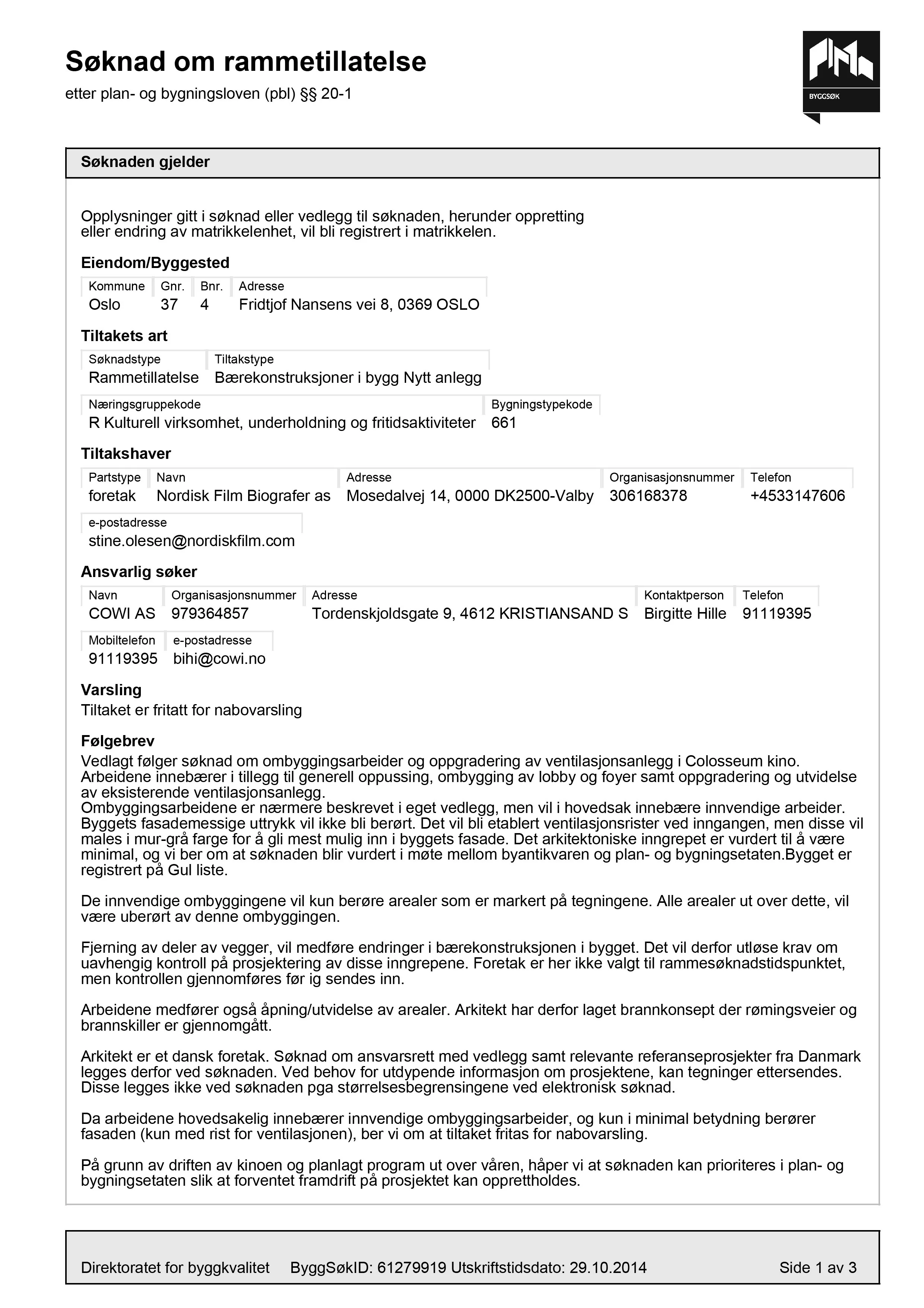 Søknad om rammetillatelse