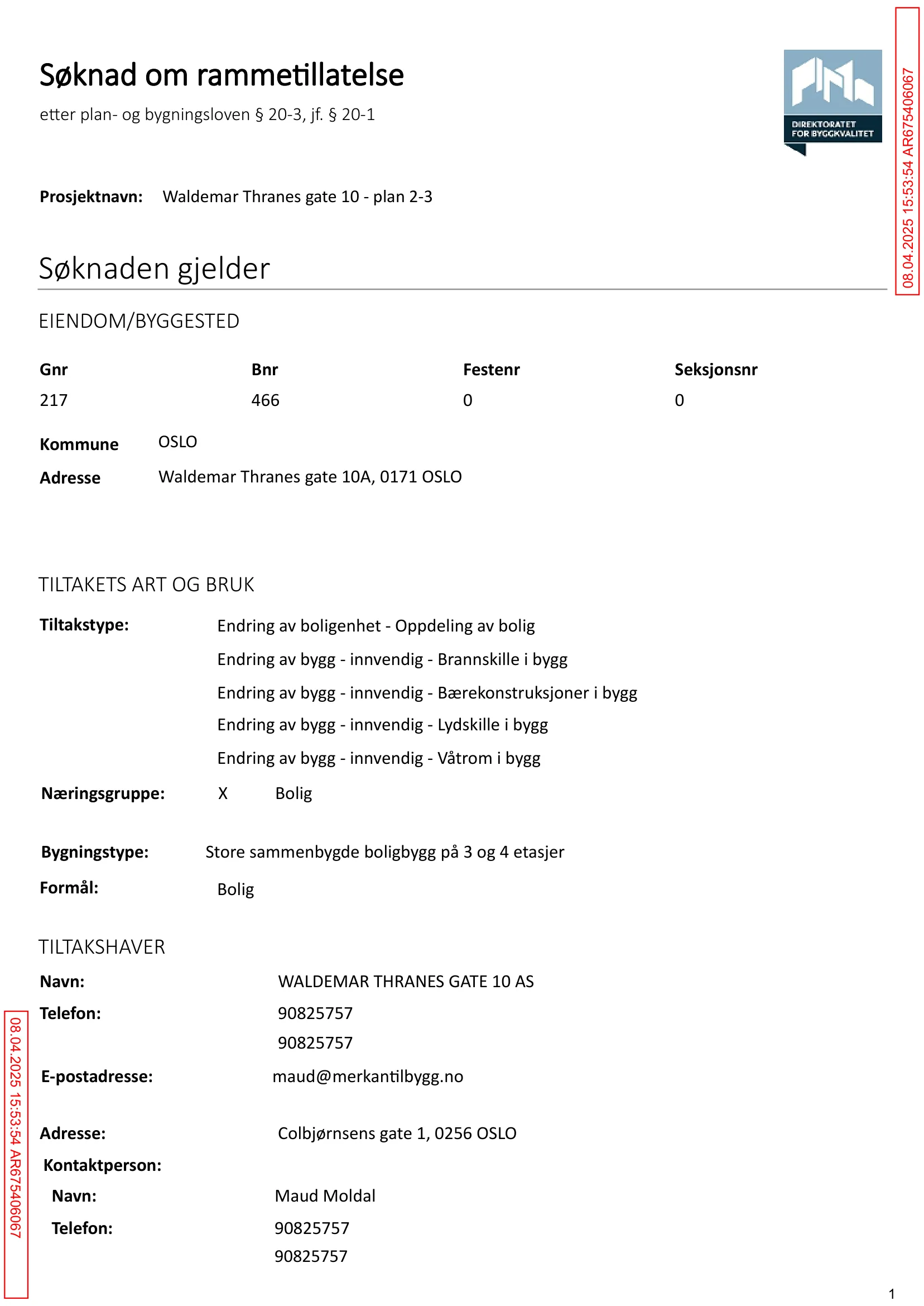 Søknad om rammetillatelse