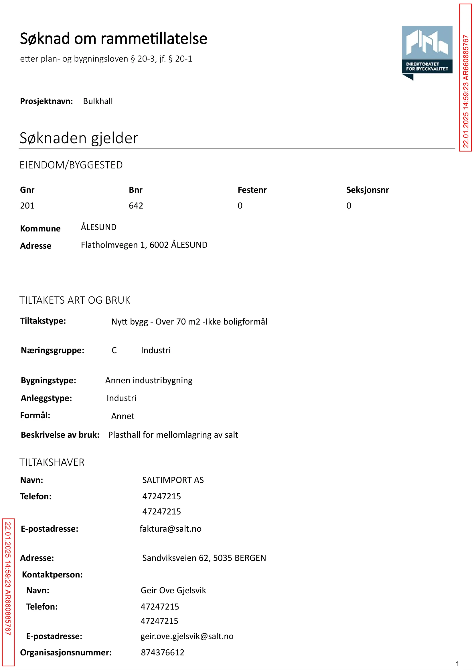 Søknad om rammetillatelse