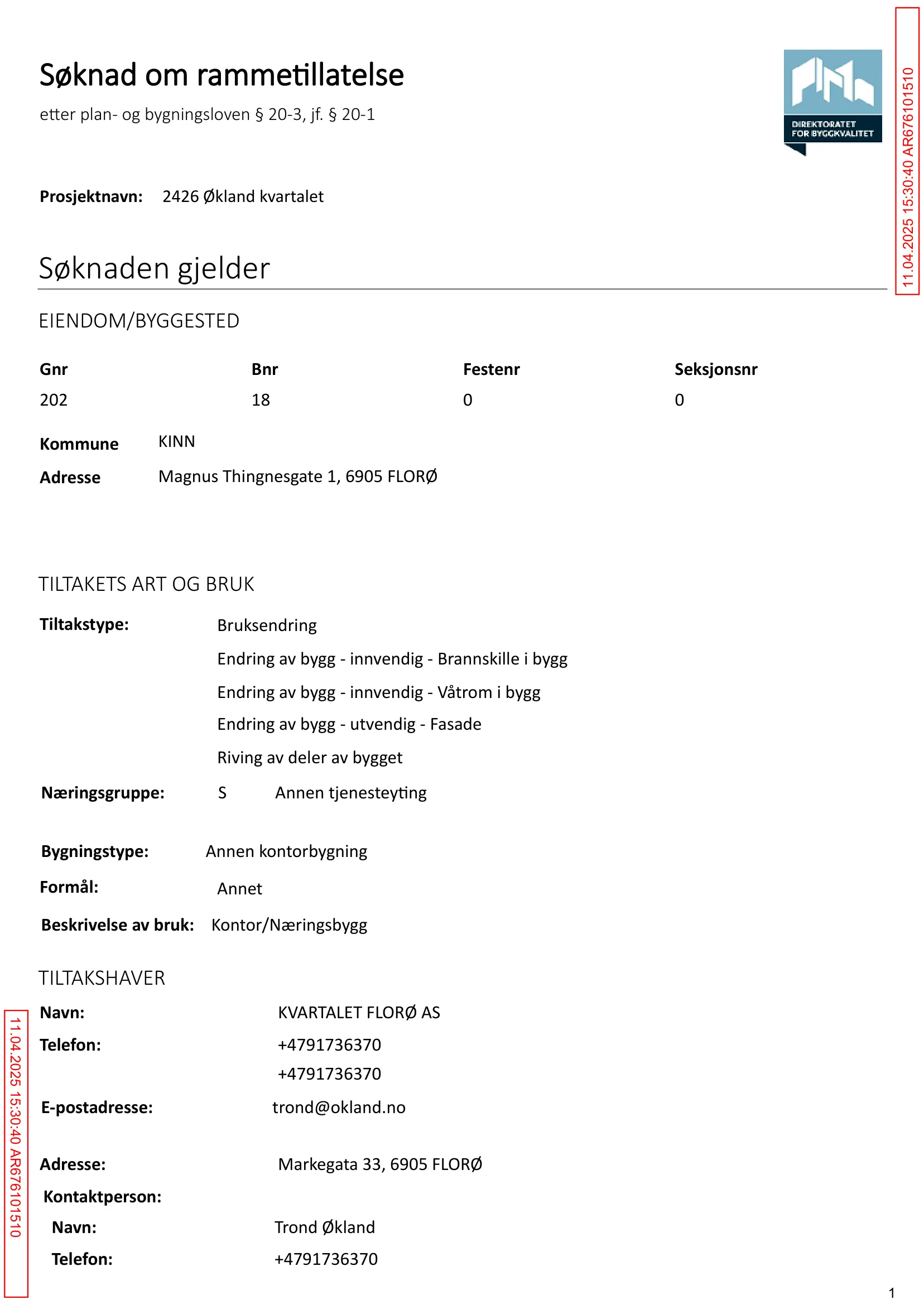 Søknad om rammetillatelse