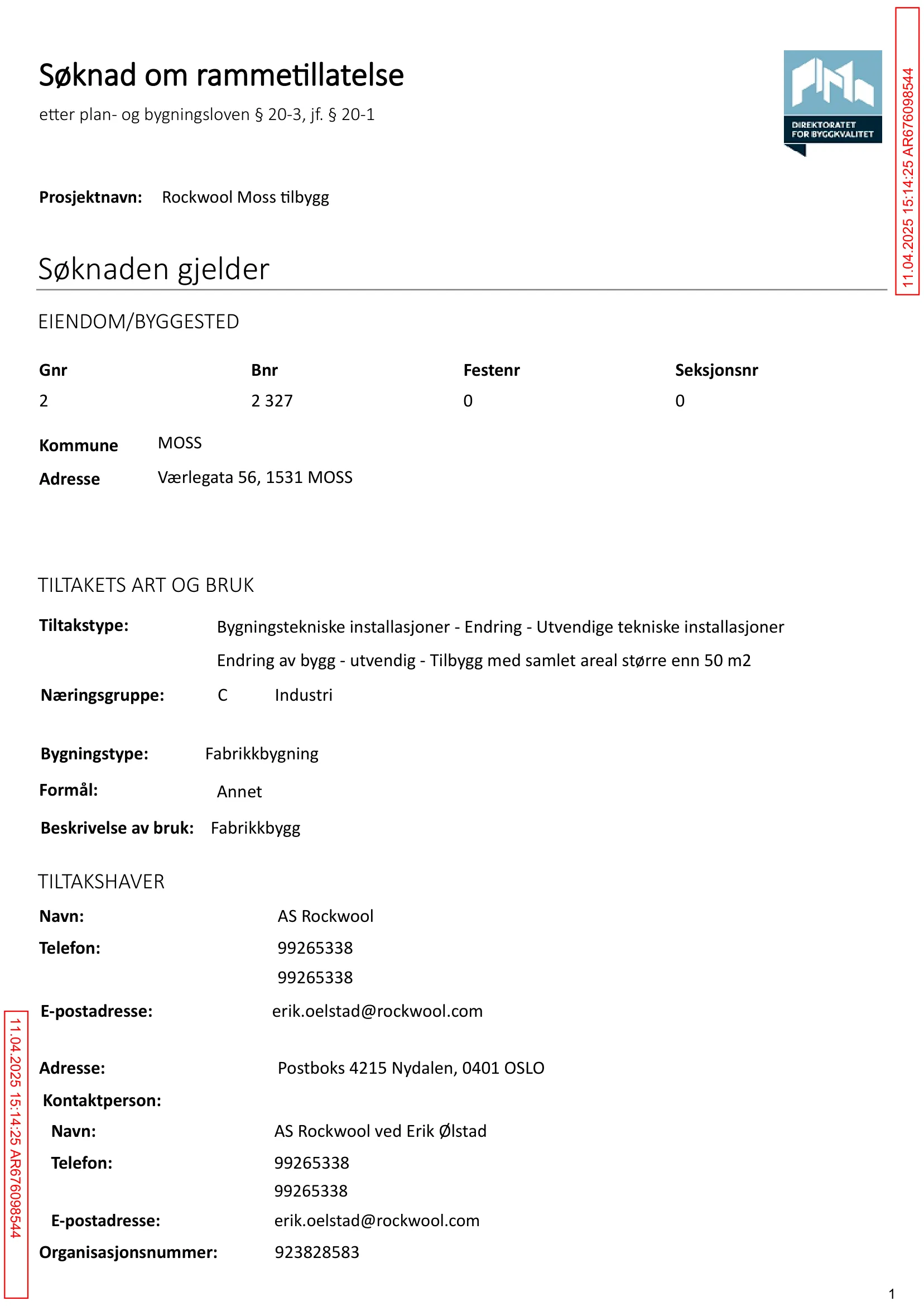 Søknad om rammetillatelse