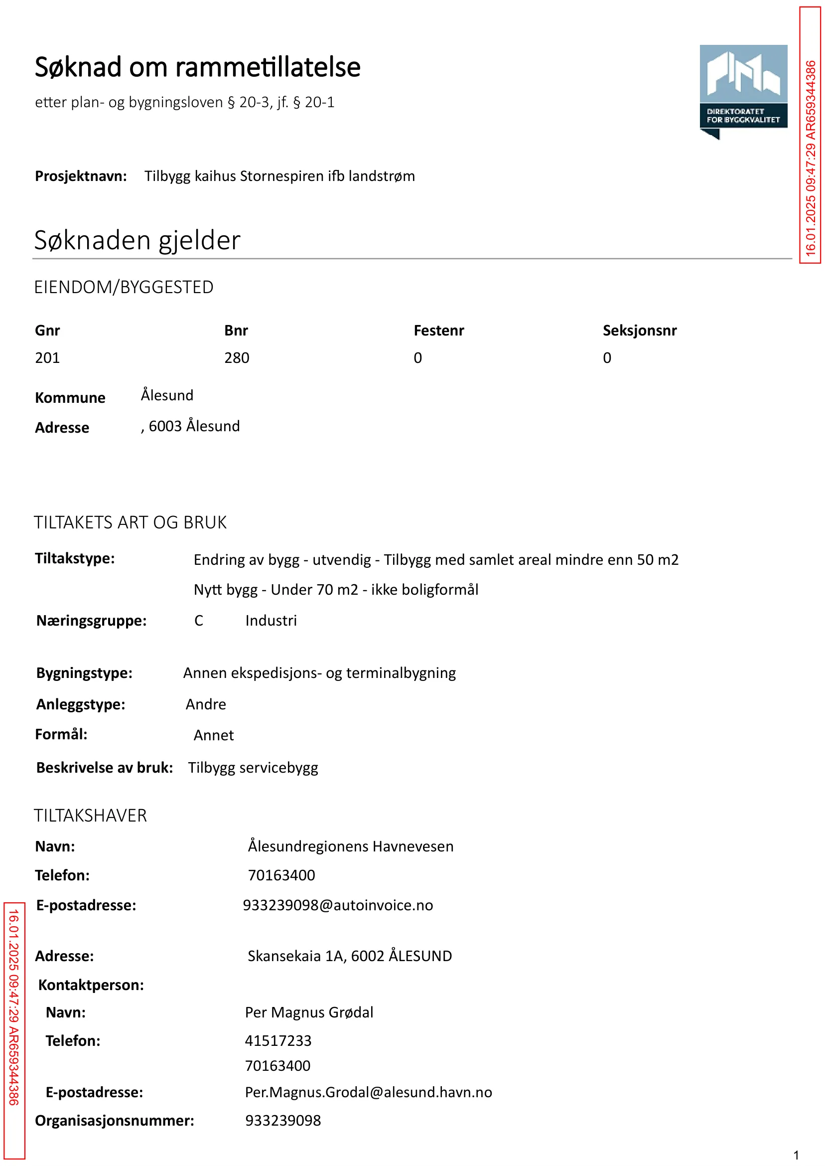 Søknad om rammetillatelse