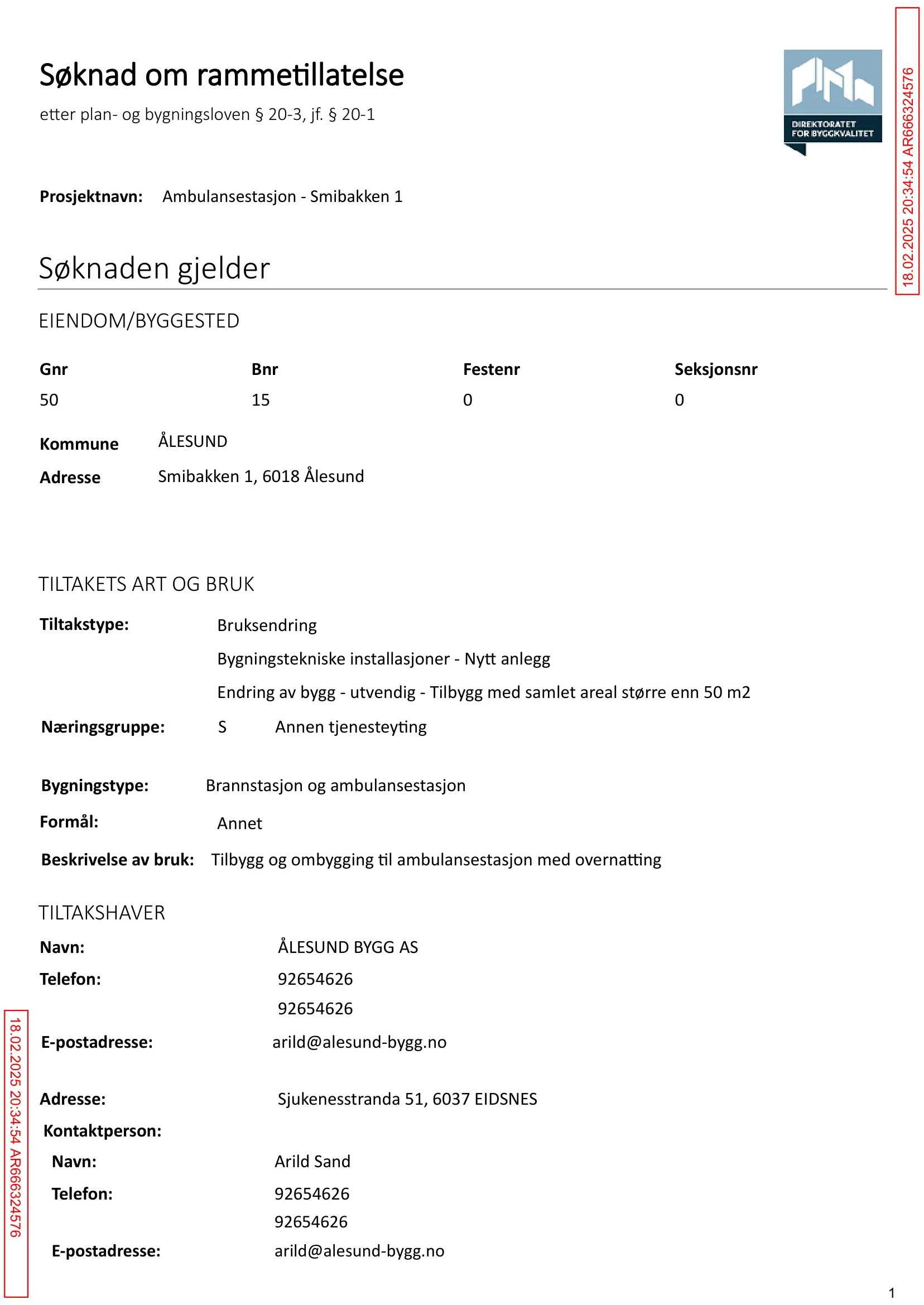 Søknad om rammetillatelse