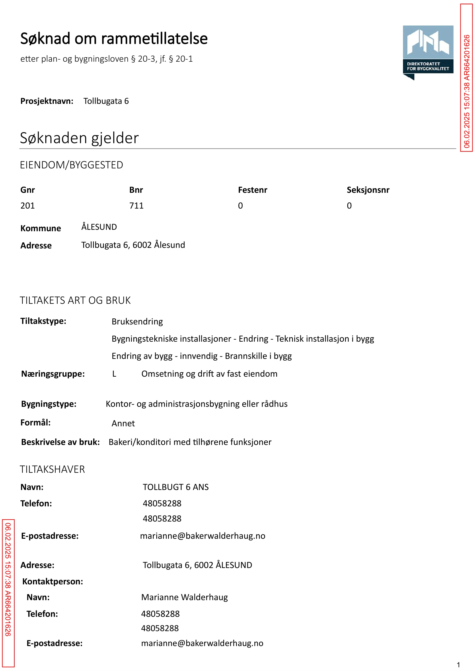 Søknad om rammetillatelse