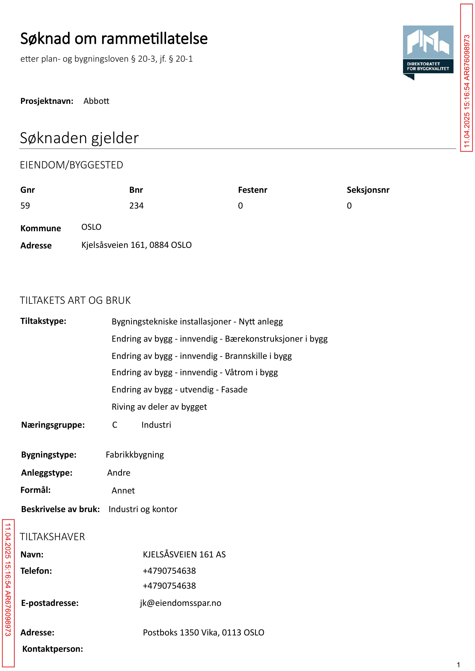 Søknad om rammetillatelse