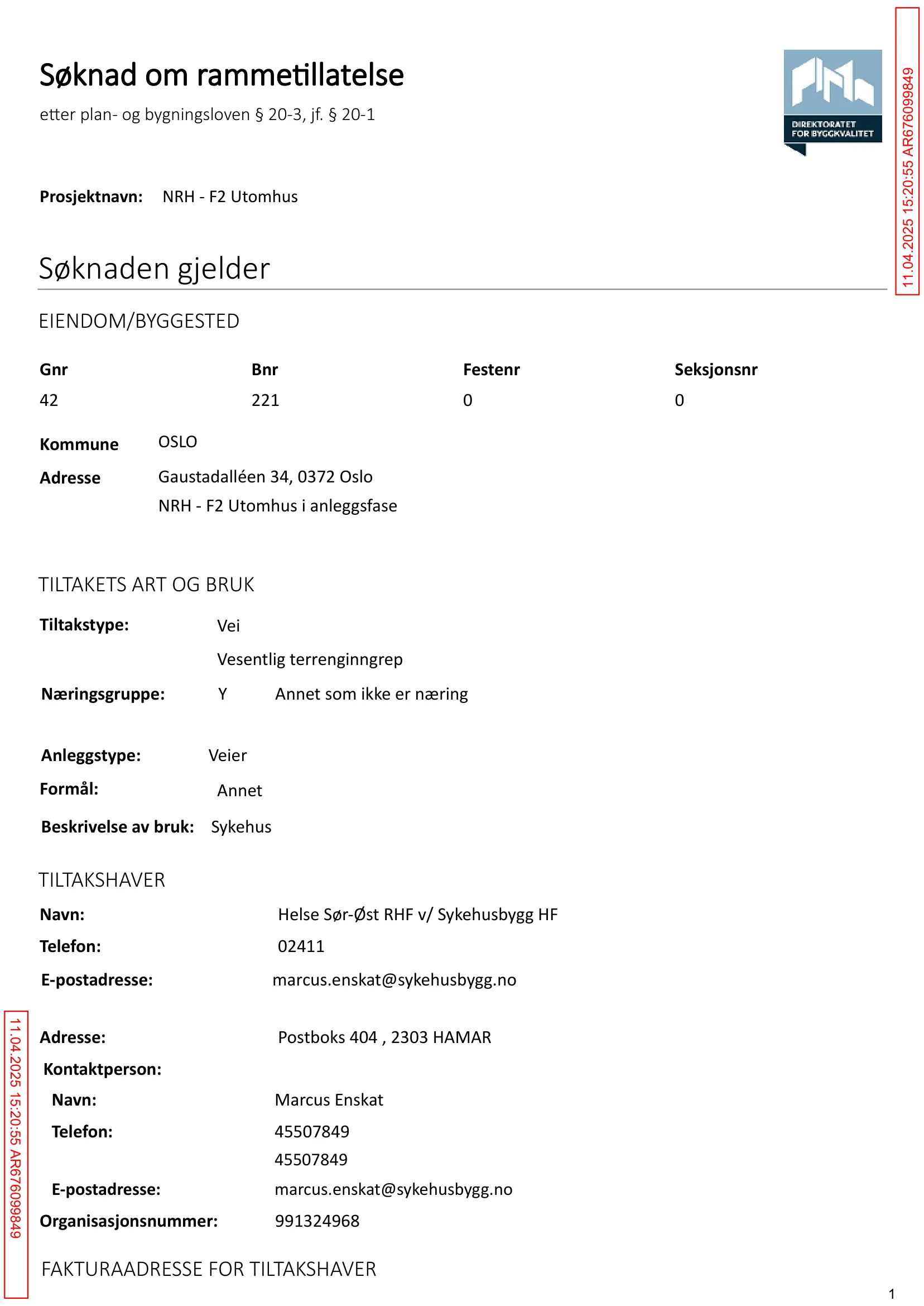 Søknad om rammetillatelse