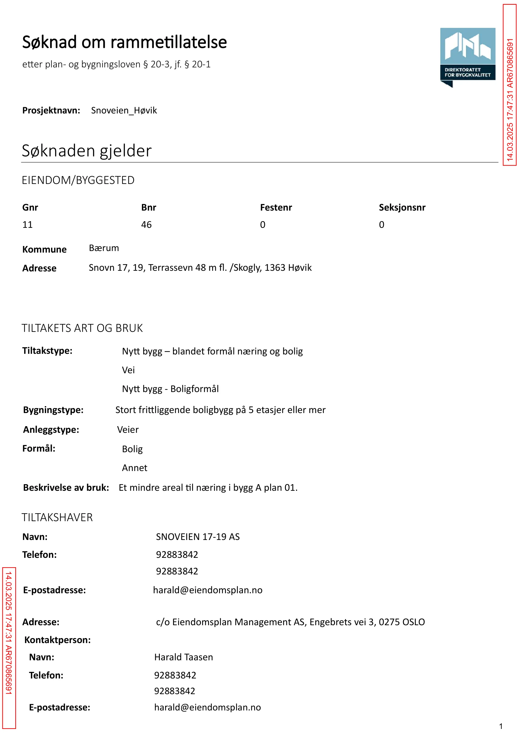 Søknad om rammetillatelse