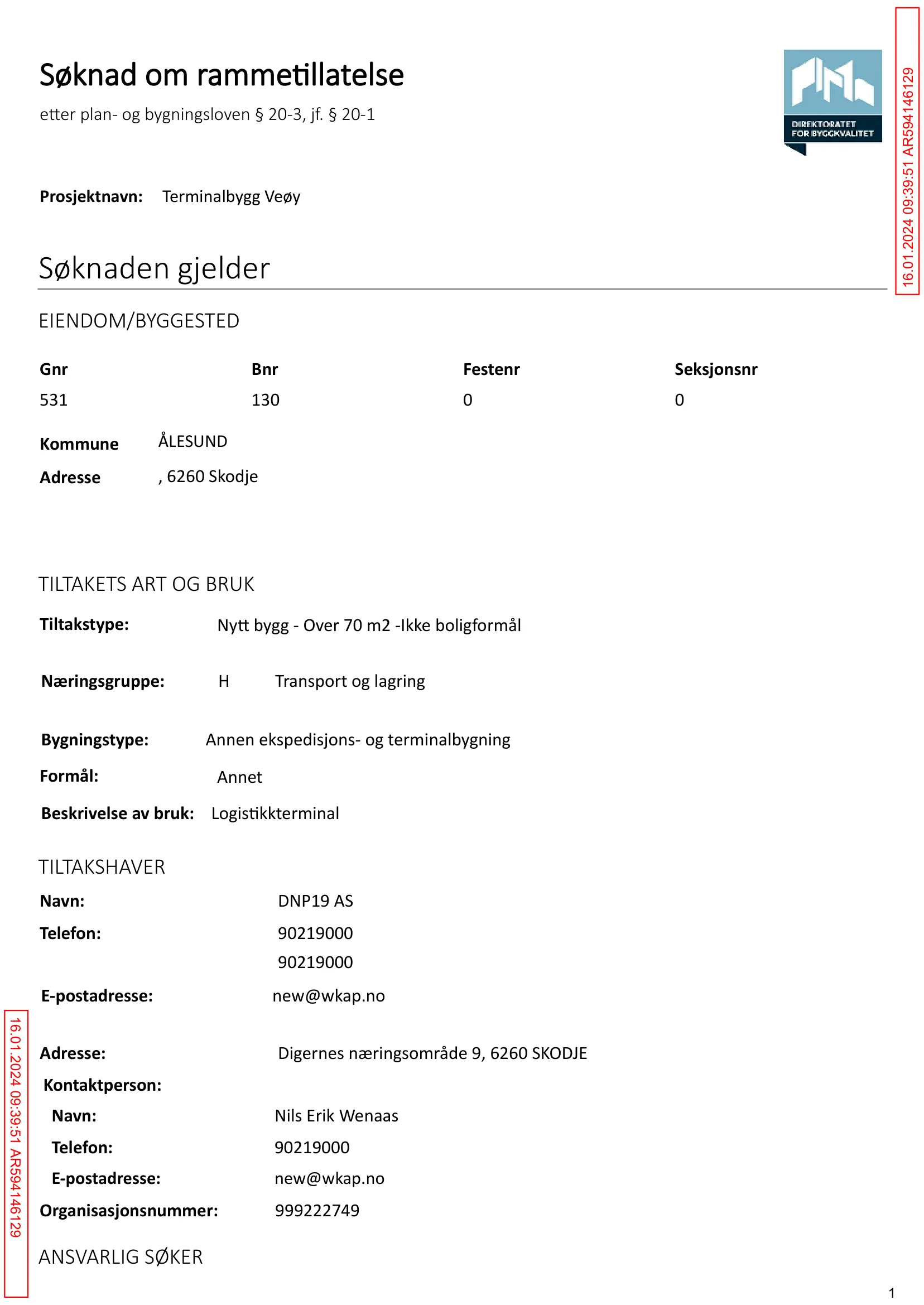 Søknad om rammetillatelse