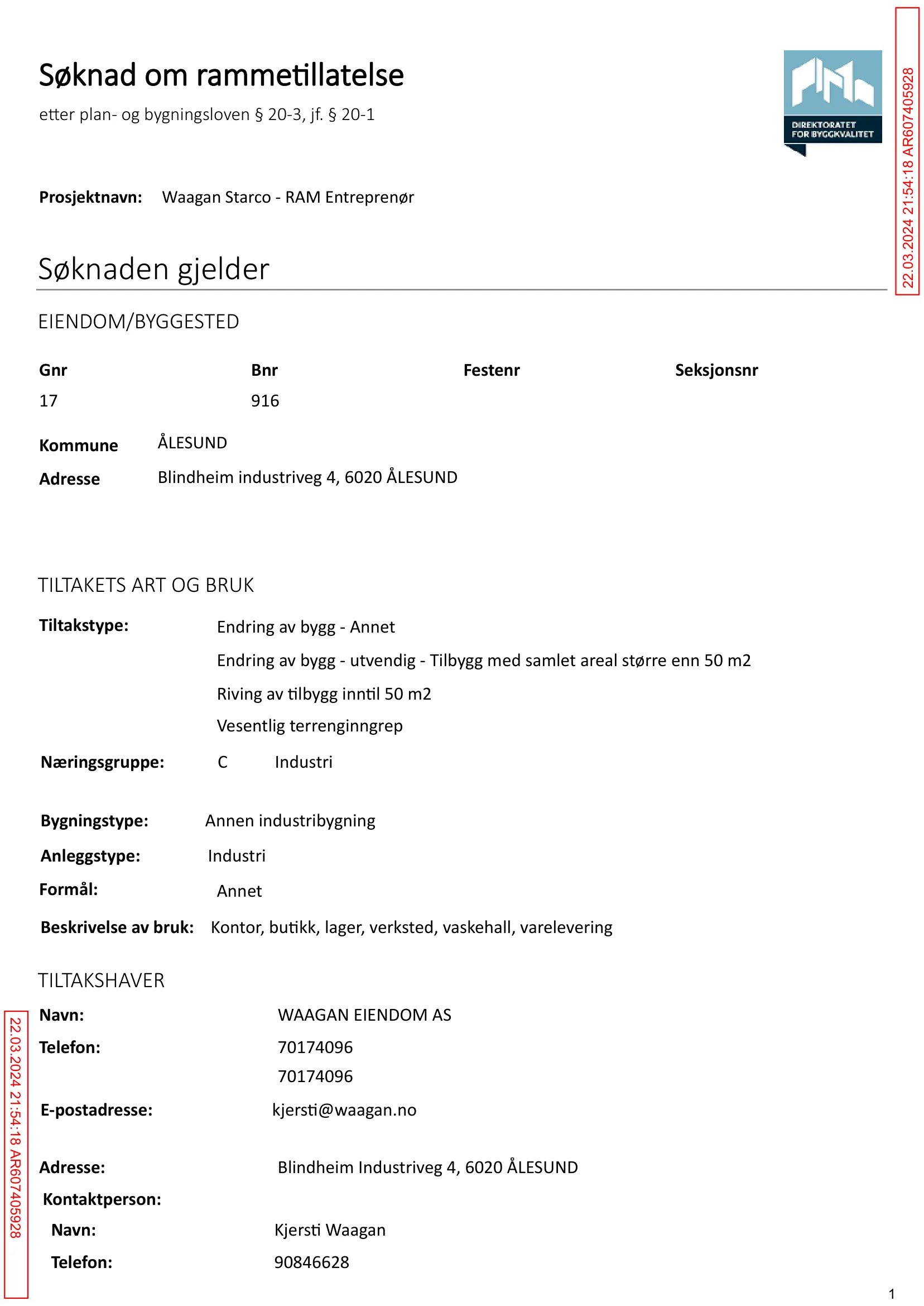 Søknad om rammetillatelse