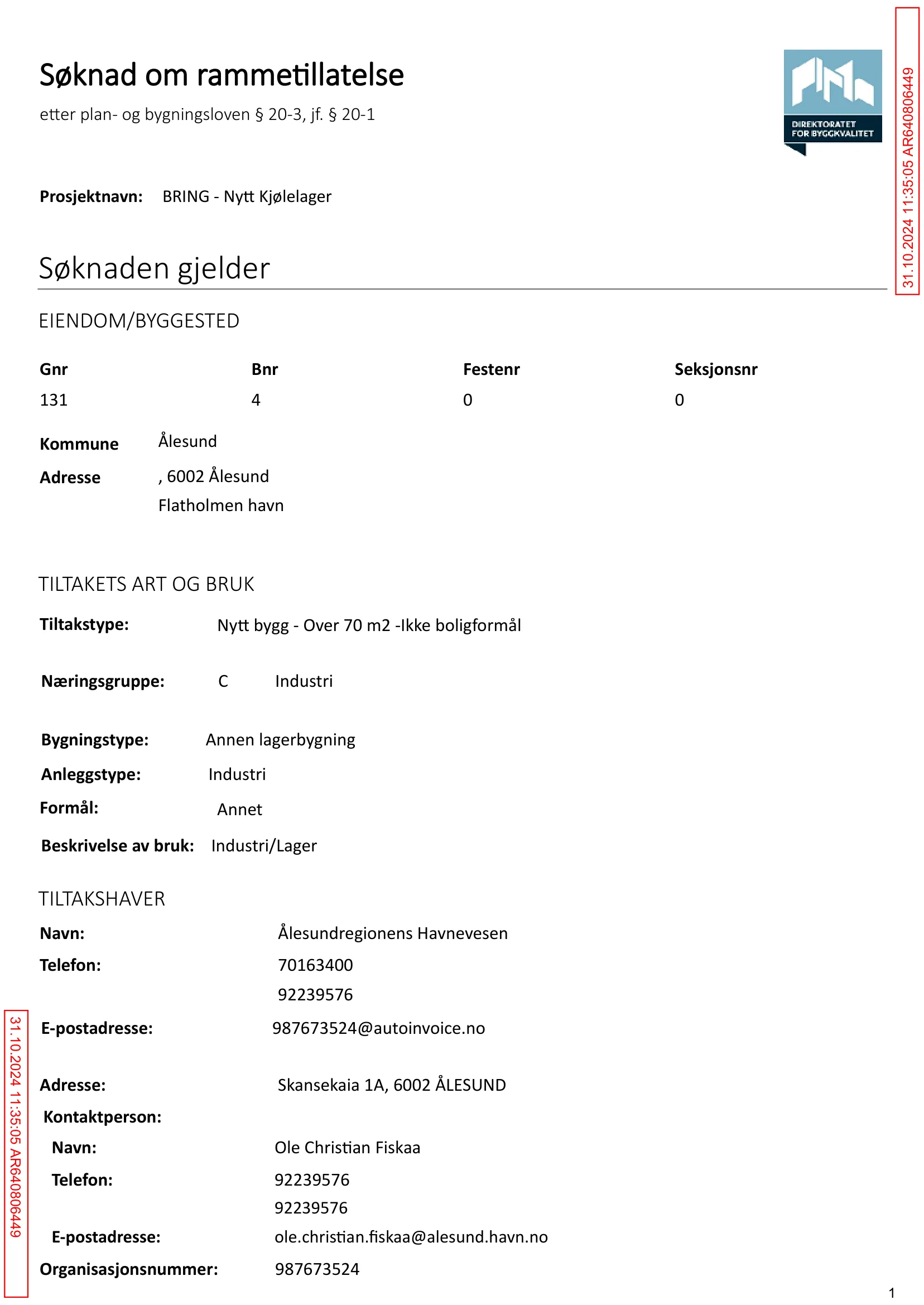 Søknad om rammetillatelse