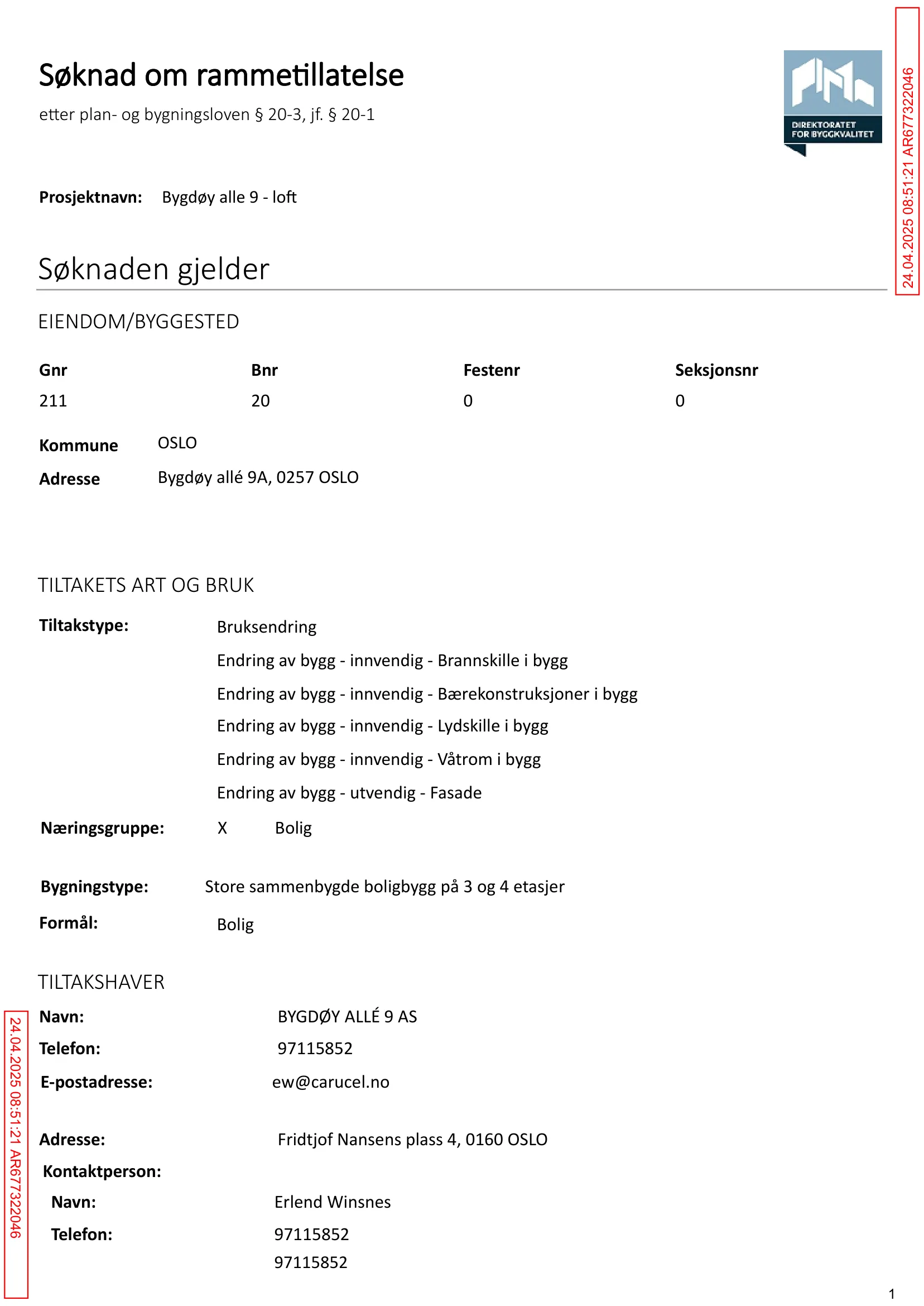 Søknad om rammetillatelse