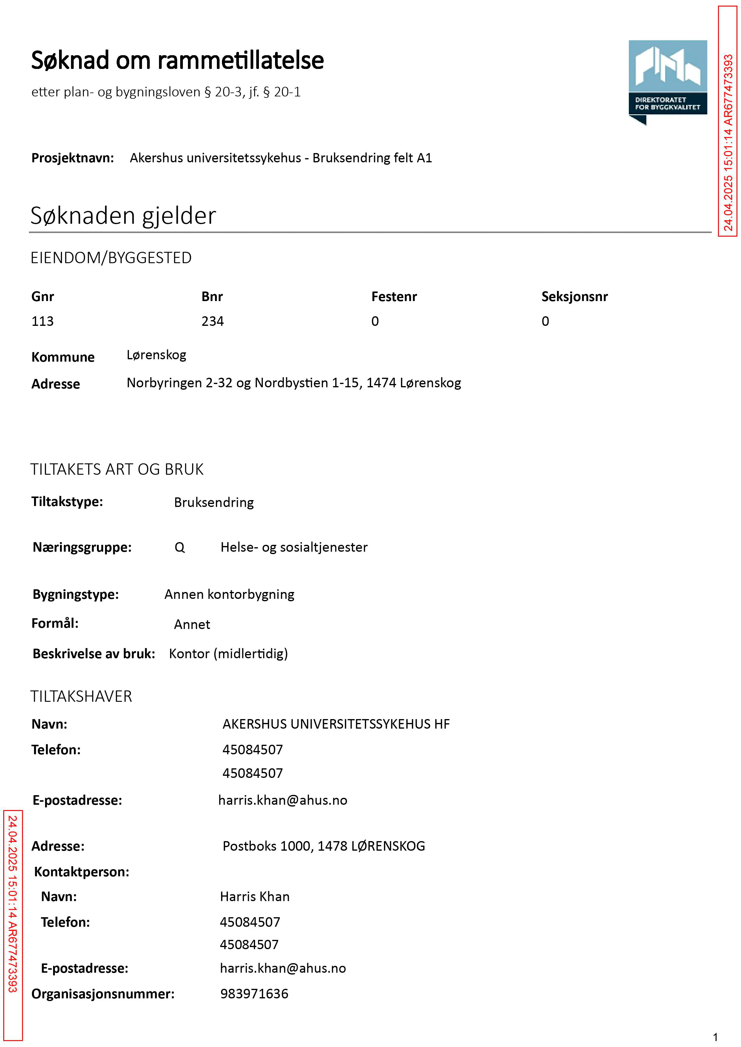 Søknad om rammetillatelse