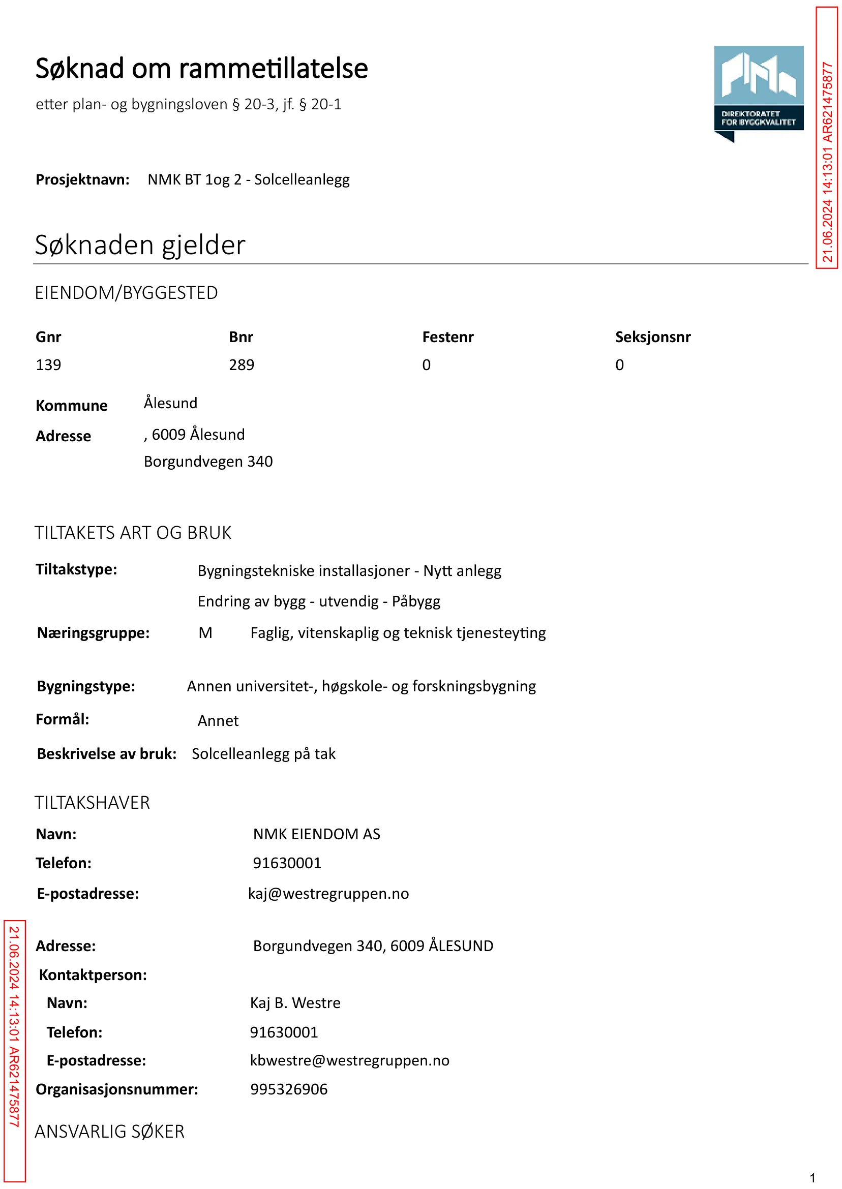 Søknad om rammetillatelse