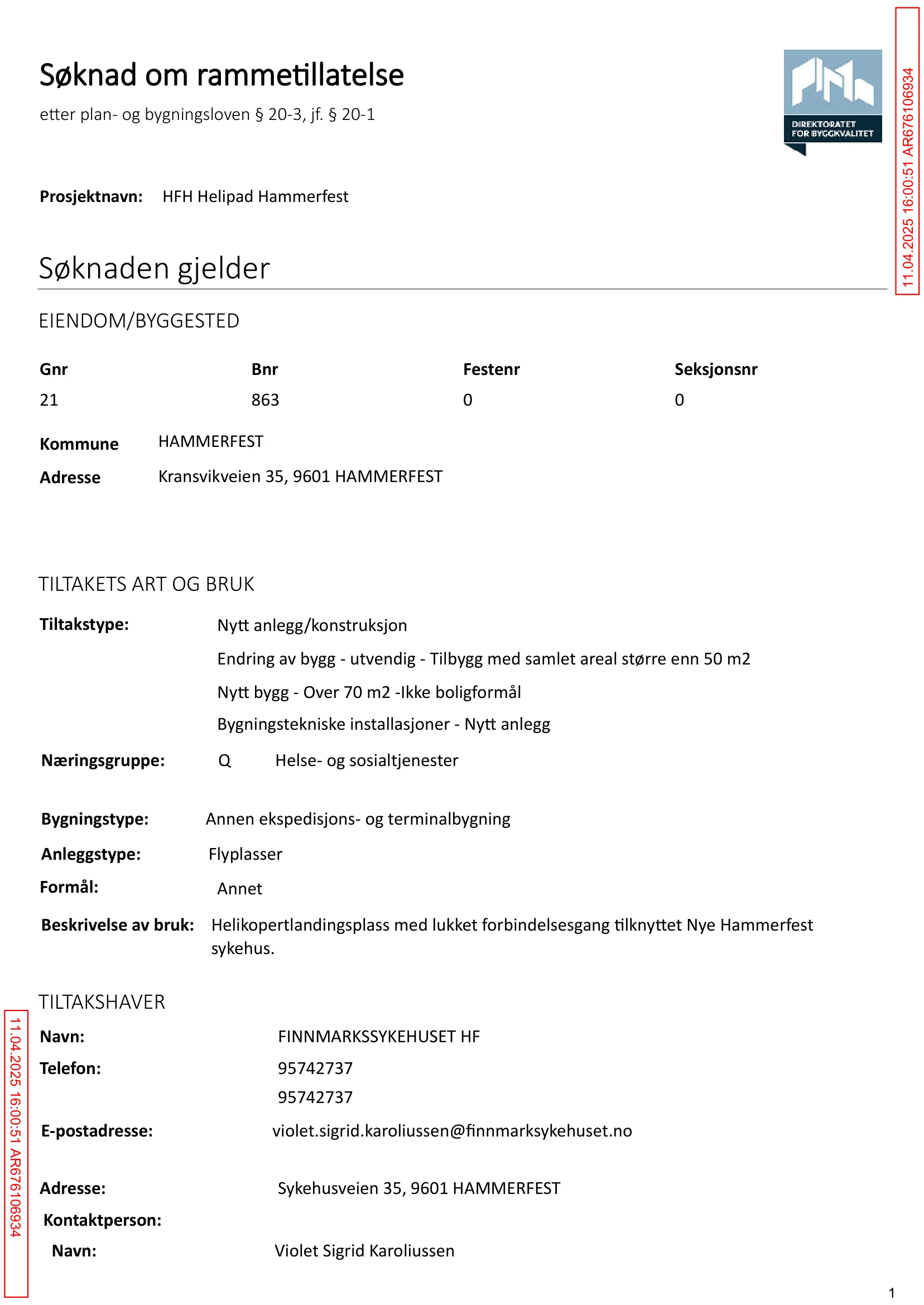 Søknad om rammetillatelse