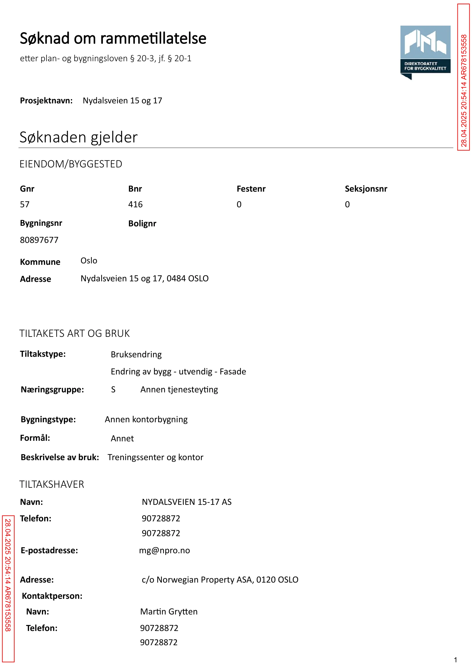 Søknad om rammetillatelse