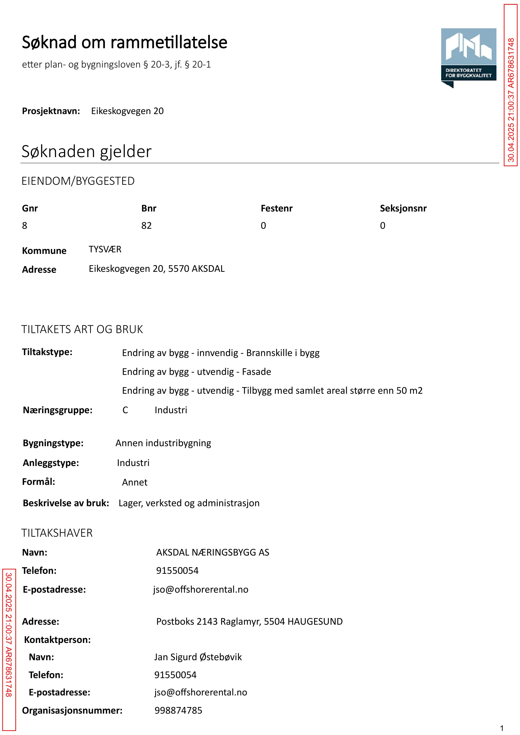 Søknad om rammetillatelse