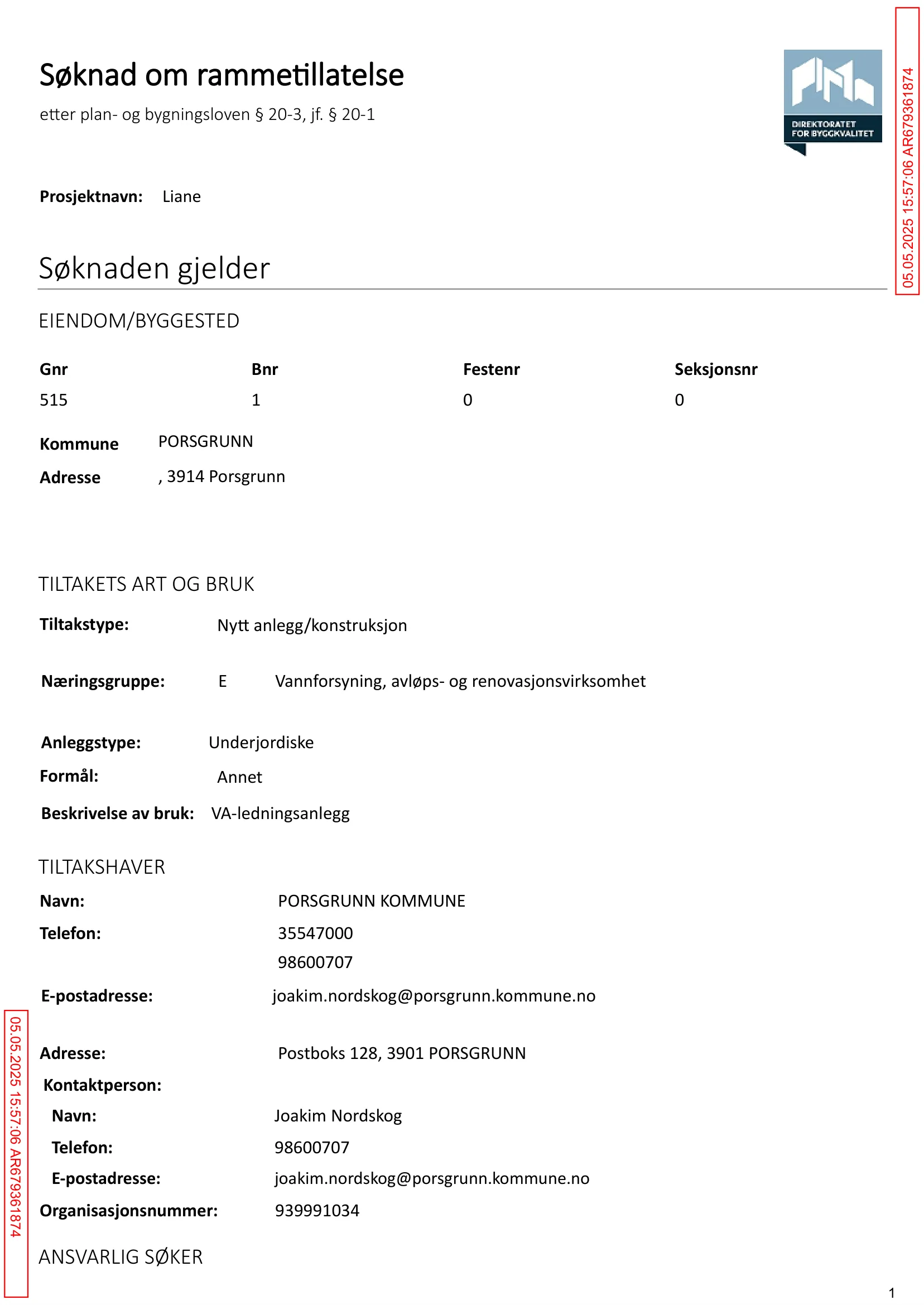 Søknad om rammetillatelse