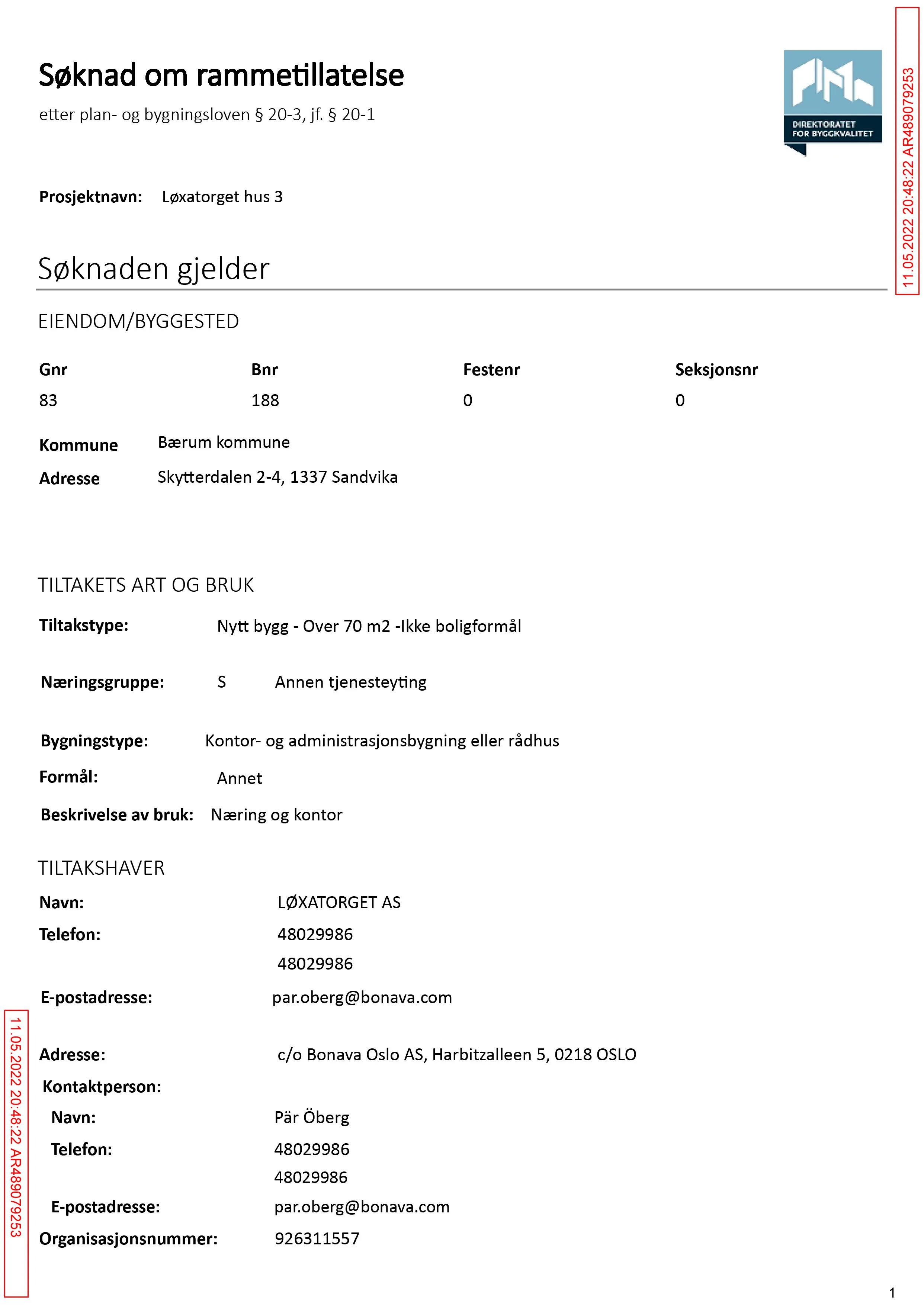 Søknad om rammetillatelse