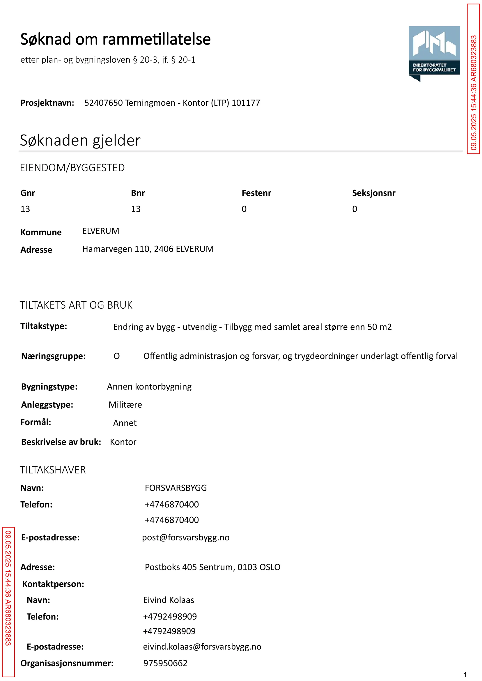 Søknad om rammetillatelse