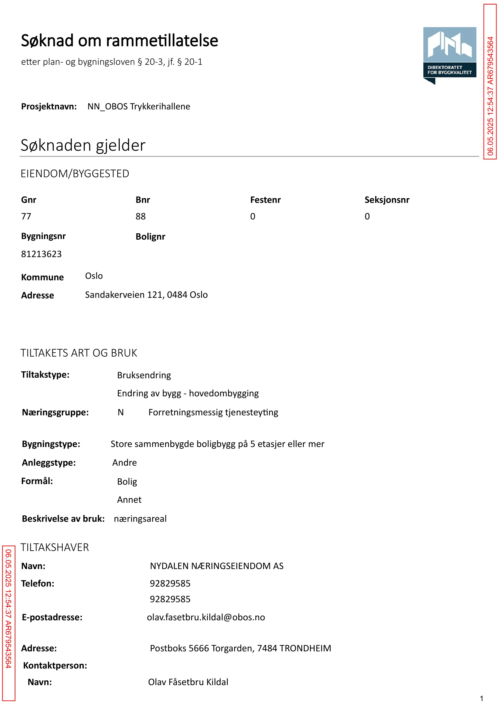 Søknad om rammetillatelse
