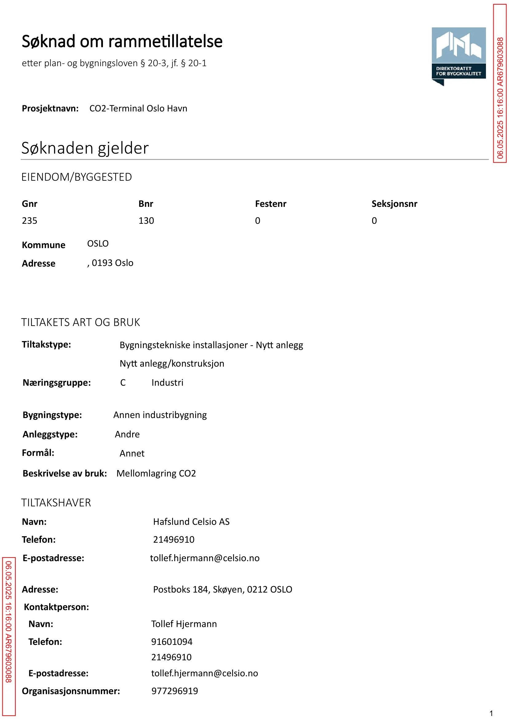 Søknad om rammetillatelse