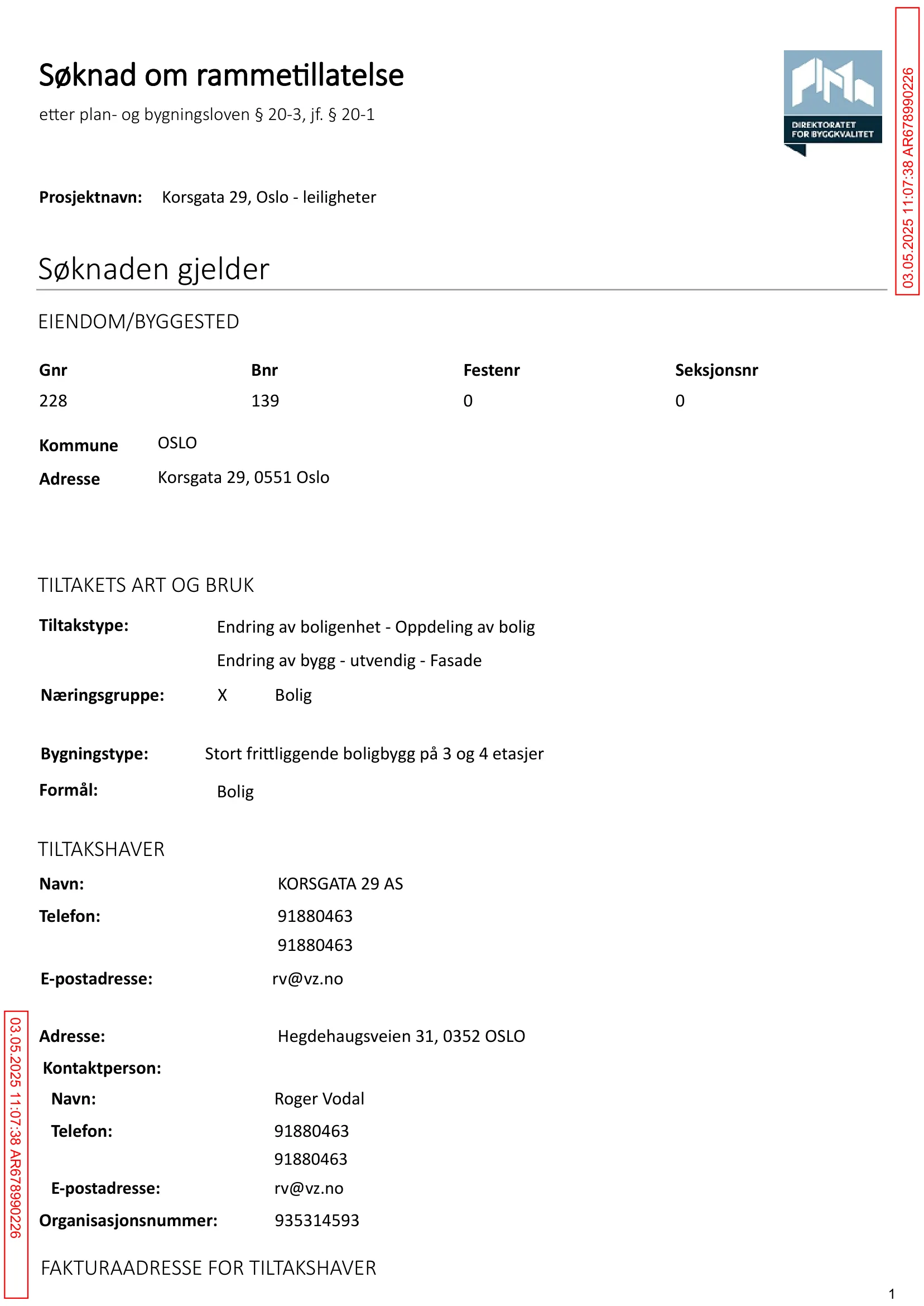 Søknad om rammetillatelse