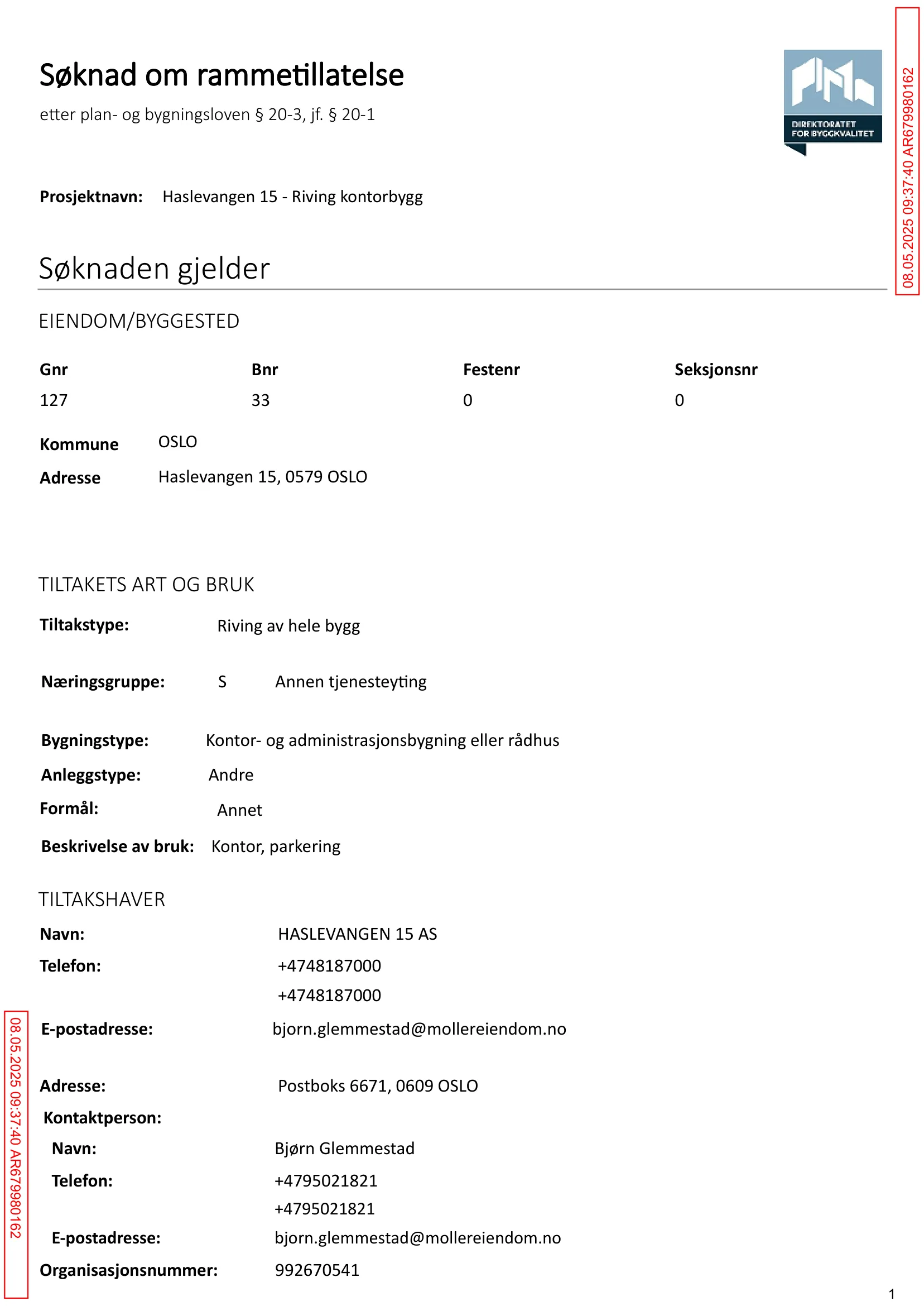 Søknad om rammetillatelse